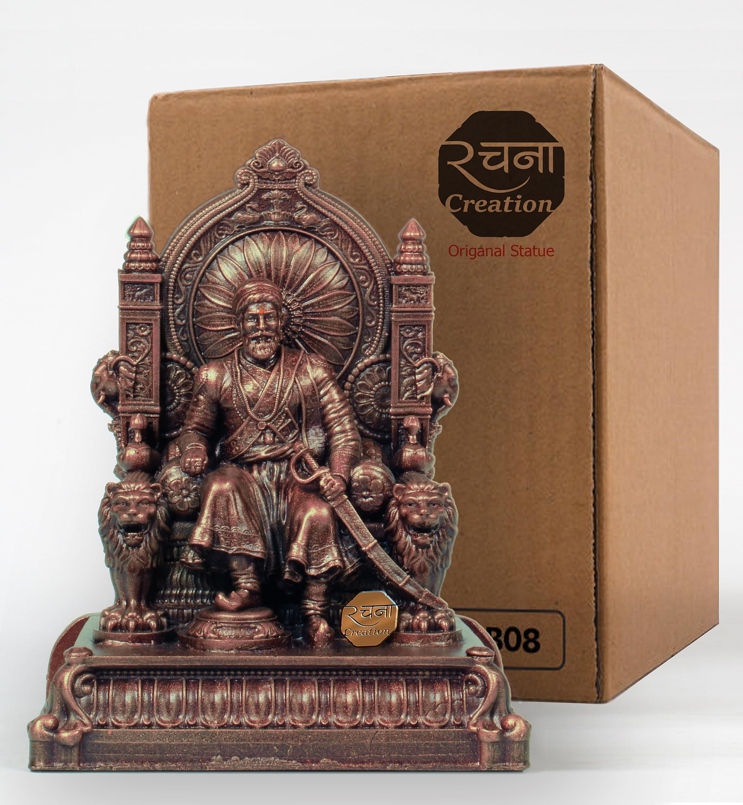 Rachana Creation Chhatrapati Shivaji Maharaj Statue_5 Inch For Home Decor And Desktop