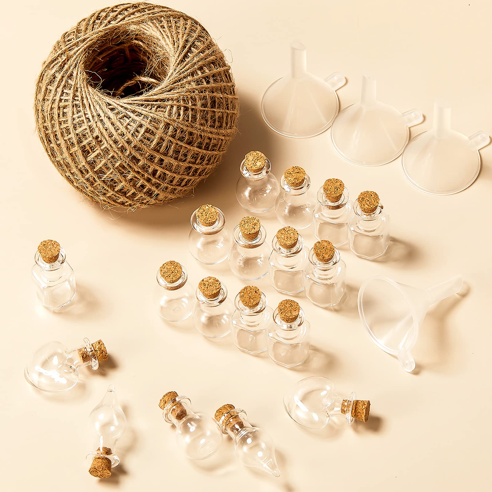 Geiserailie 50 Pieces Small Tiny Glass Spell Jars Bottle with Cork Stopper Witchy Gifts Witchcraft Supplies Wishing Bottles with