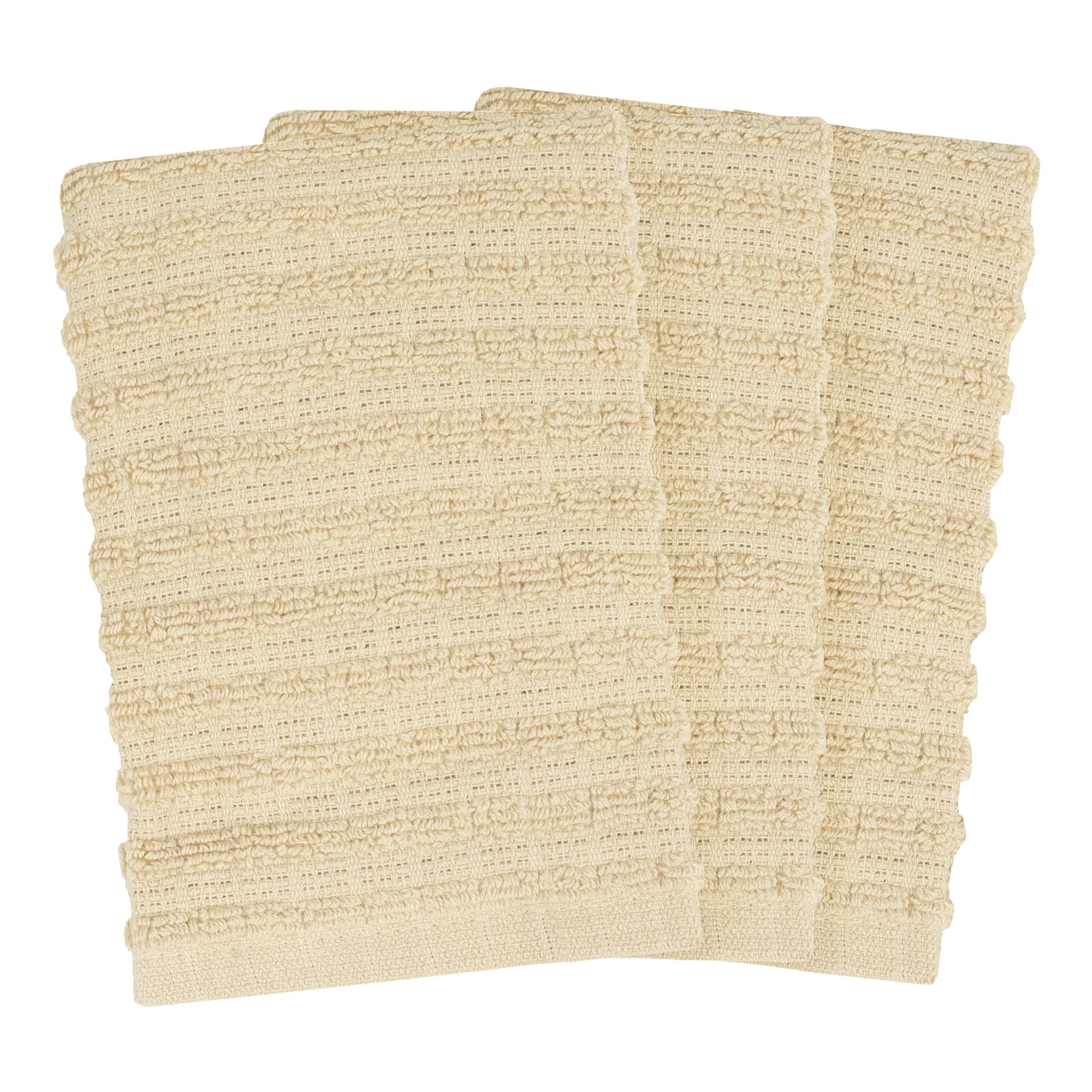 Ritz Royale Collection 100% Combed Terry Cotton, Highly Absorbent, Kitchen Dish Cloth Set, 13-34 X 12, 3-Pack, Solid Latte Brown