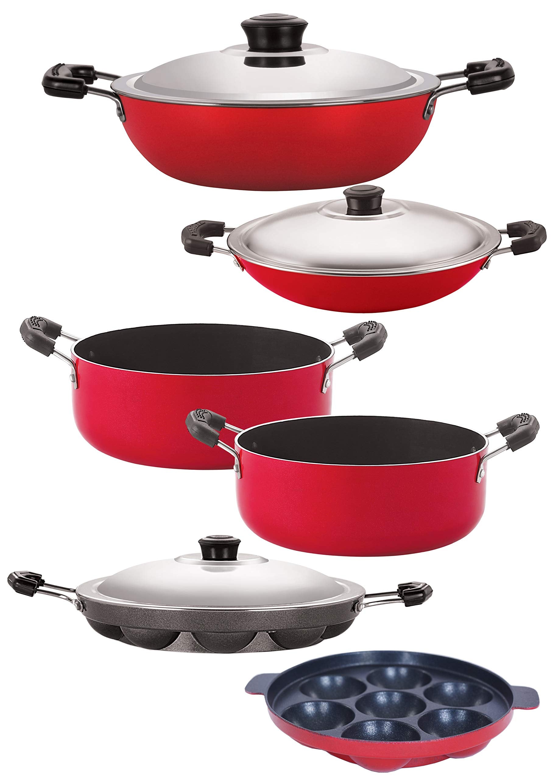 Nirlon NonStick Aluminium Kitchen Cooking Utencils, 6 Piece Set