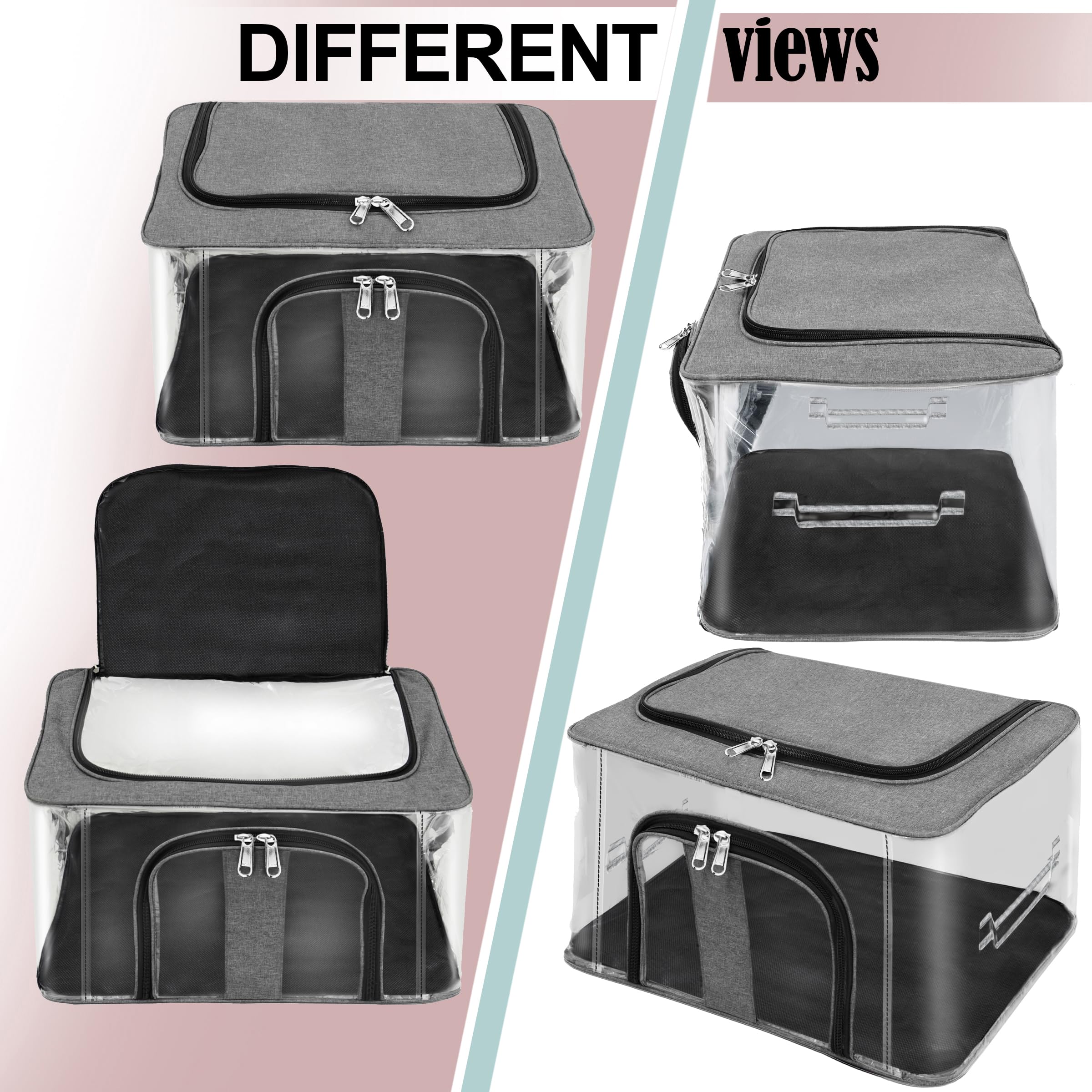 Storite 3 Pack Nylon 33 L Pvc Transparent Moisture Proof Storage Box For Clothes Closet Wardrobe Organizer For Clothes Saree Bag