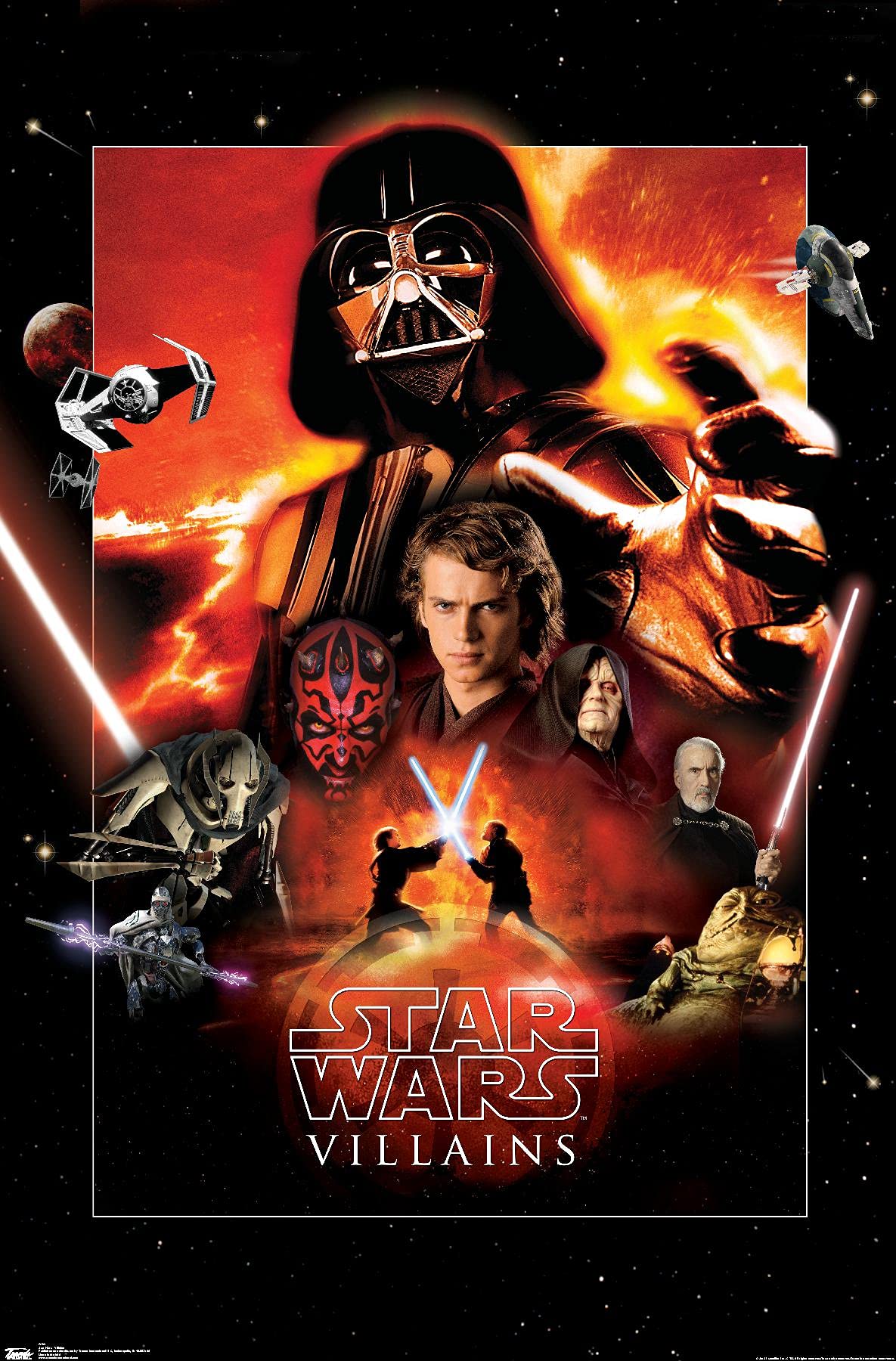 Trends International Star Wars: Saga - Villains Wall Poster, 22.375'' X 34'', Premium Unframed Version