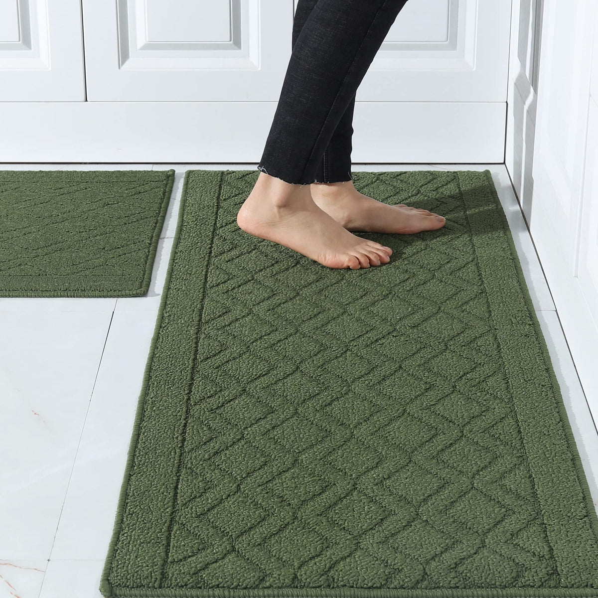 Cosy Homeer 48X20 Inch/30X20 Inch Kitchen Rug Mats Made Of 100% Polypropylene 2 Pieces Soft Kitchen Mat Specialized In Anti Slip