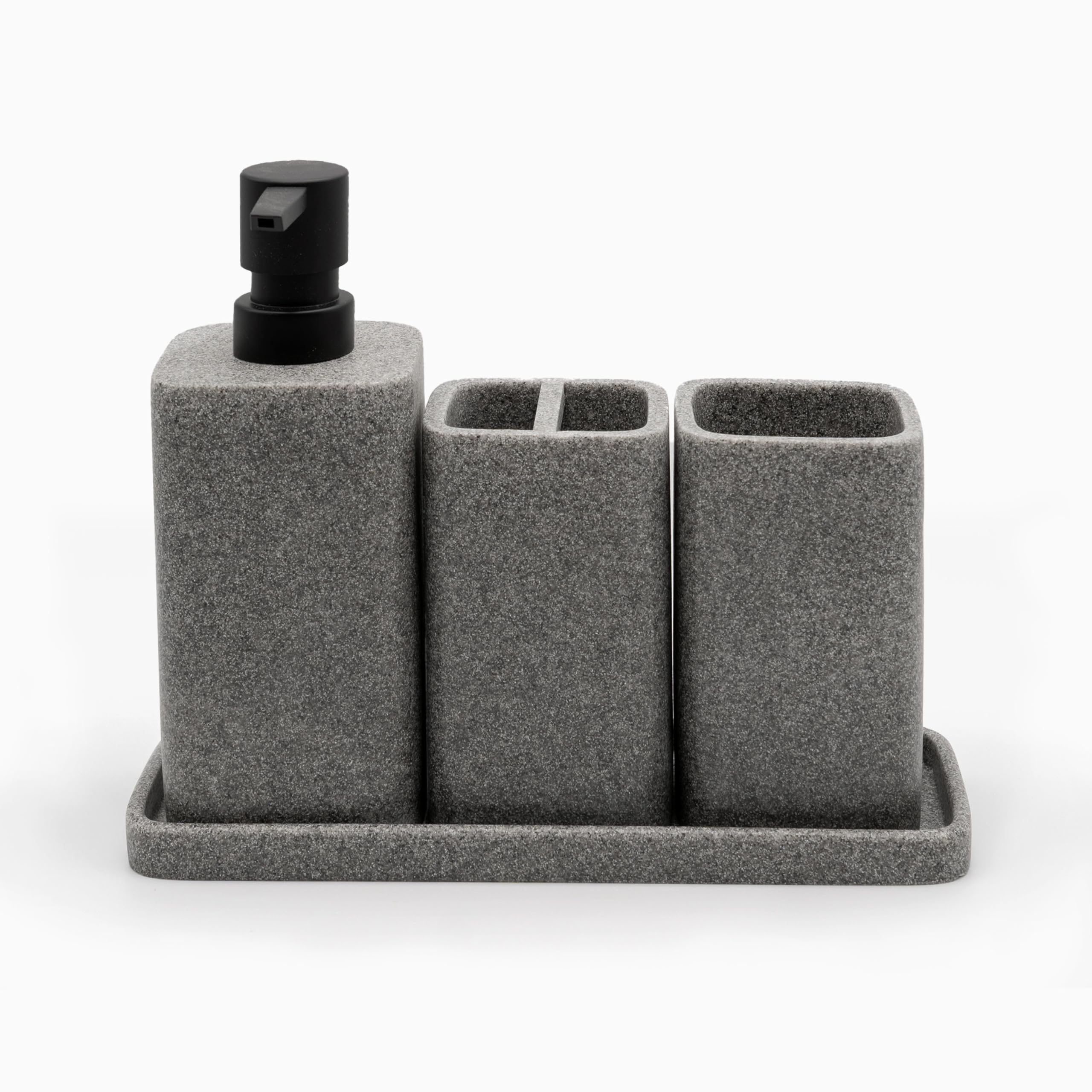 Zccz Grey Bathroom Accessory Sets, 4 Pieces Bathroom Accessories Complete Set Vanity Countertop Accessory Set, Includes Lotion D