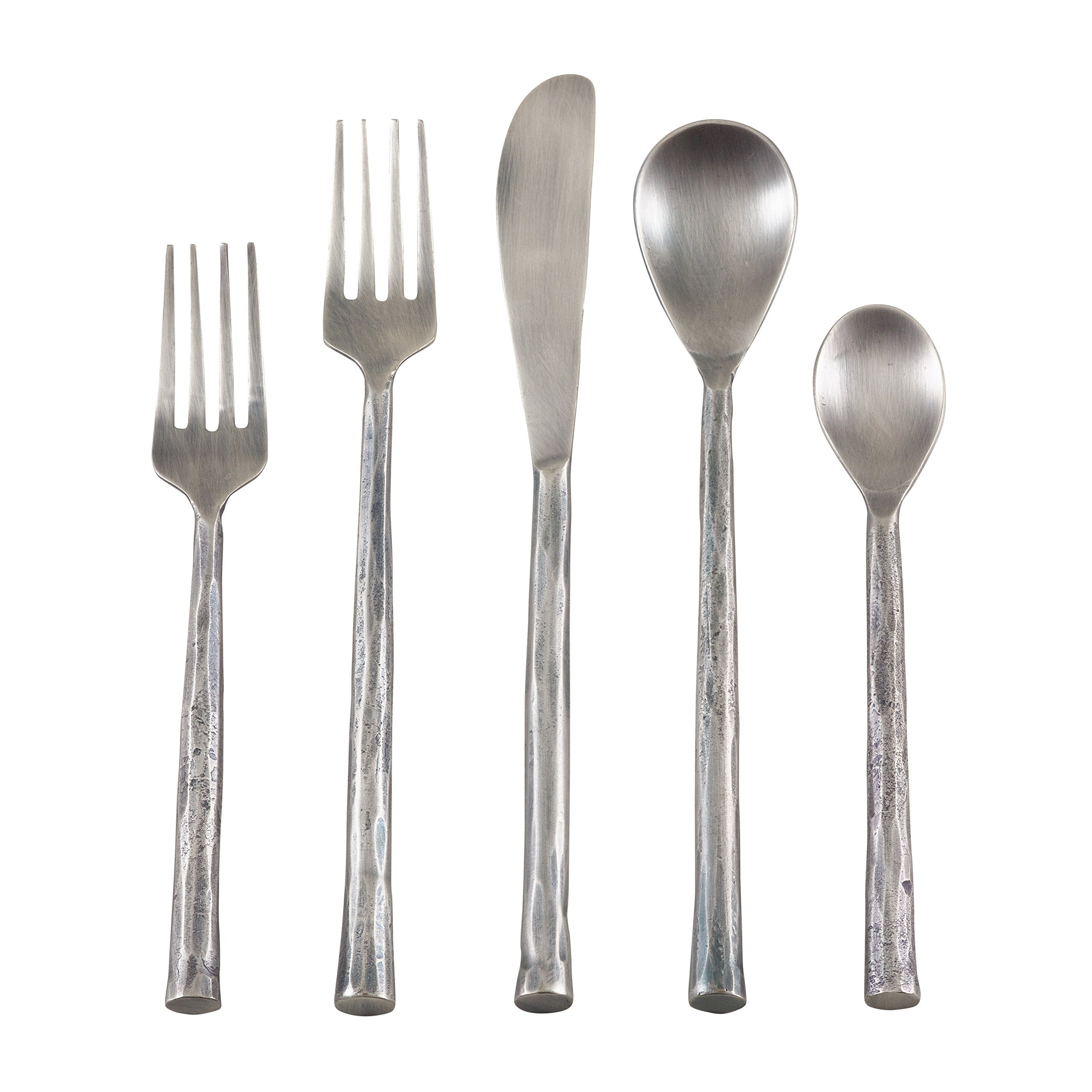 Saro Lifestyle Sp138.S Textured Design Stainless Steel Flatware - Set Of 5, Silver, 8.5'' X 12''
