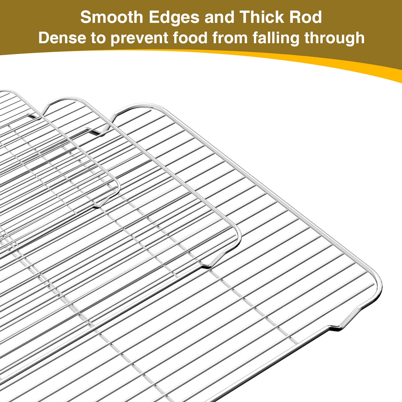 Wildone Baking Sheet Set with Rack, Stainless Steel, 3 Pans + 3 Racks, 16/12/9 inch, Silver, Model 8541879959