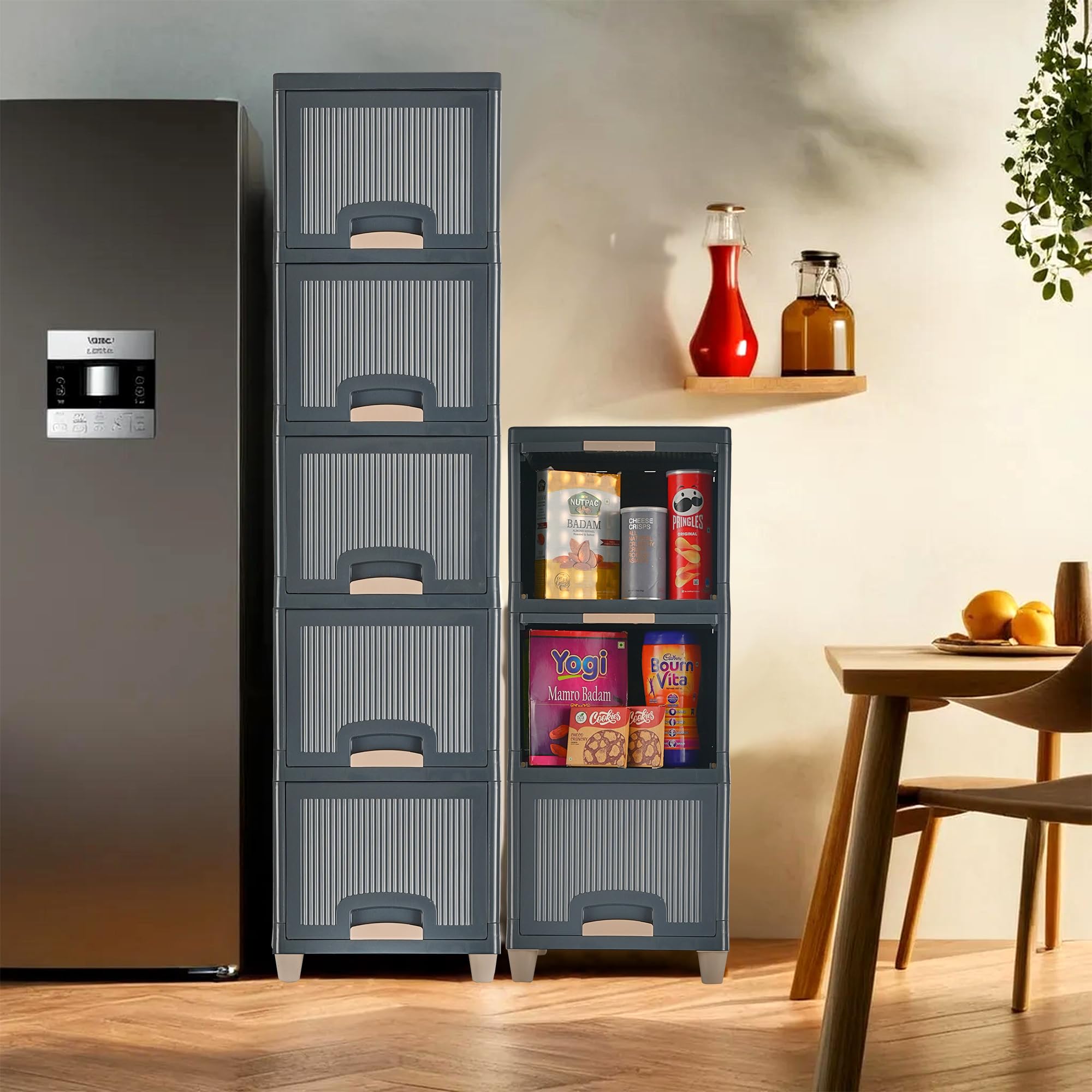 Urbane Home 8 Units Storage Cabinet Organizer (5 + 3) | Multipurpose Folding Storage Racks | Clothes Drawer Organizer For Wardro