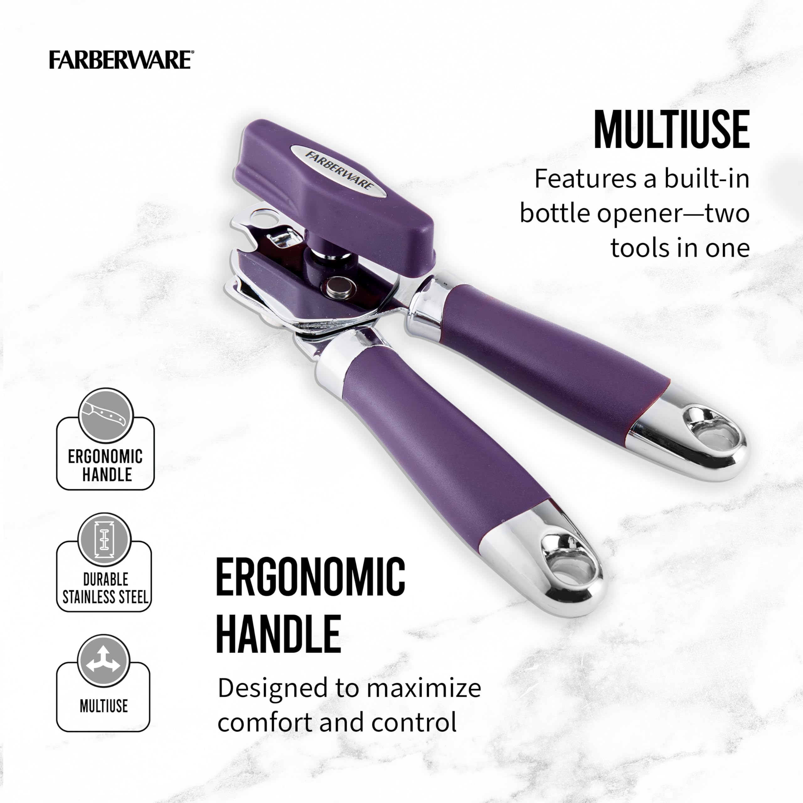 Farberware Pro 2 Can Opener, Jewel Purple, One Size