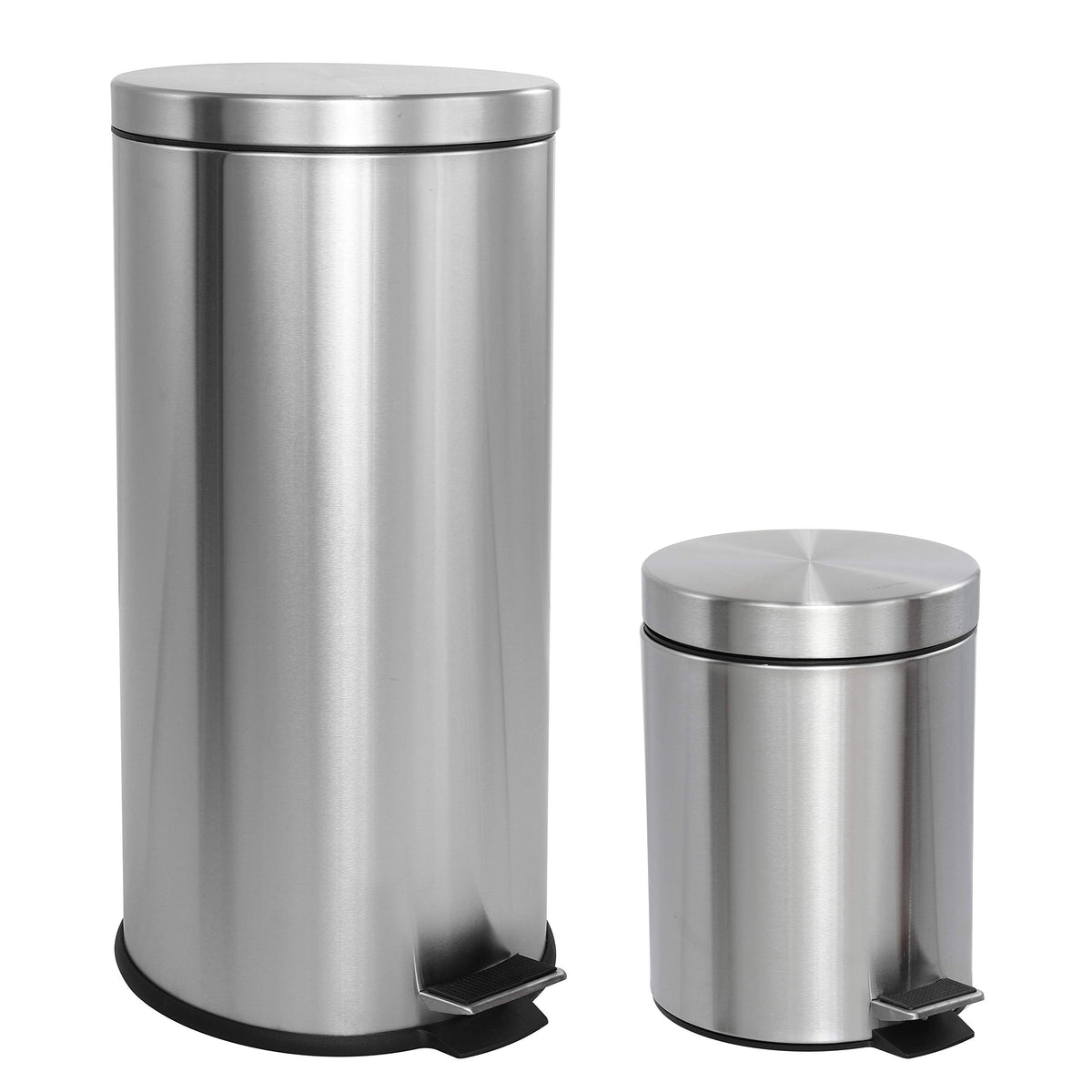 Happimess Hpm1000A Oscar 8-Gallon Step-Open Trash Can With Free Mini Trash Can, Modern, Fingerprint Proof For Home, Kitchen, Off