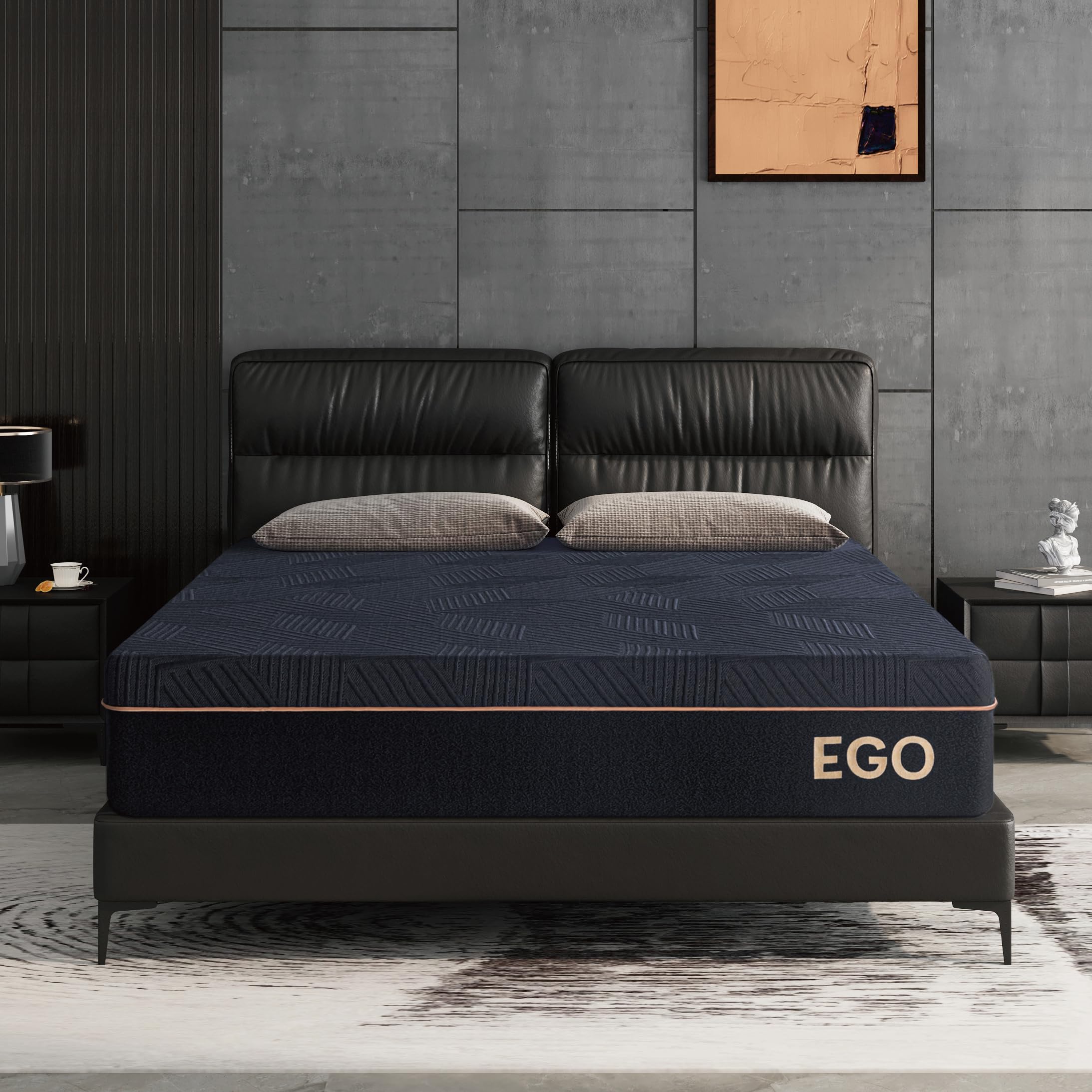 Dyonery King 12 Inch Memory Foam Mattress In A Box, Cooling Knit Fabric Cover, Made In Usa, Certipur-Us Certified, Ventilated Co