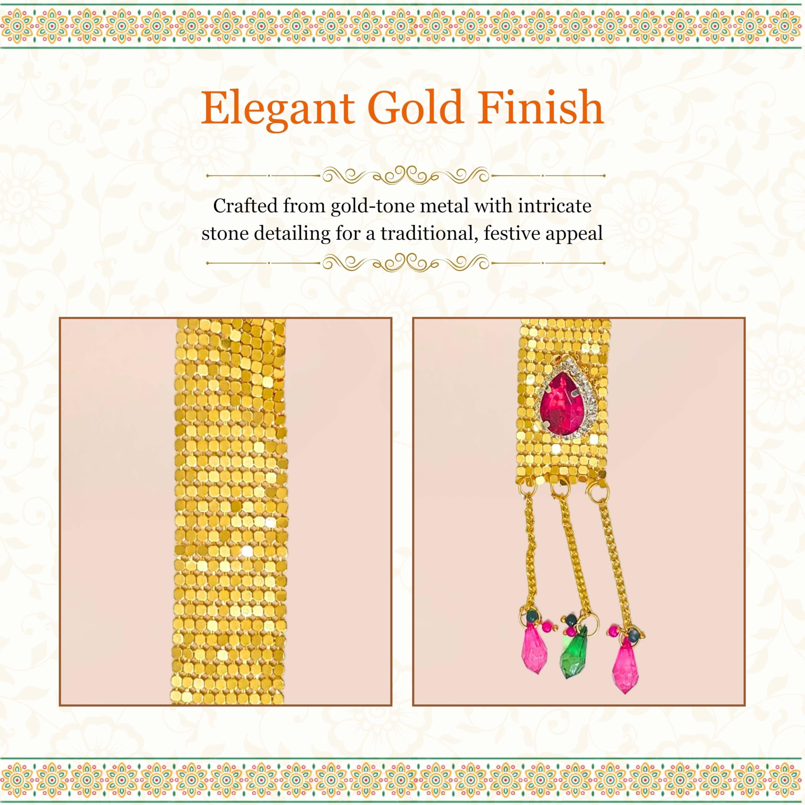 Punyatva Ganpati Shela In Metal(Gold)/ Gauri Ganpati Decoration Accessories/Ganpati Uparna/Shawl For Ganesh Idol/God Poshak