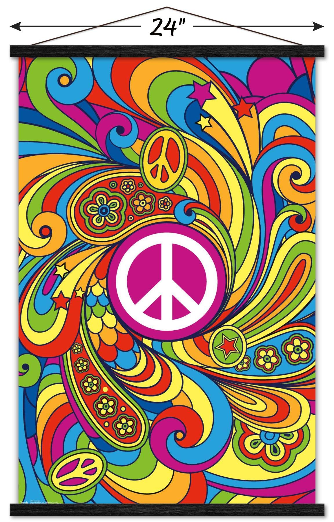 Trends International Peace Sign Wall Poster, 22.375'' X 34'', Print And Black Hanger Bundle
