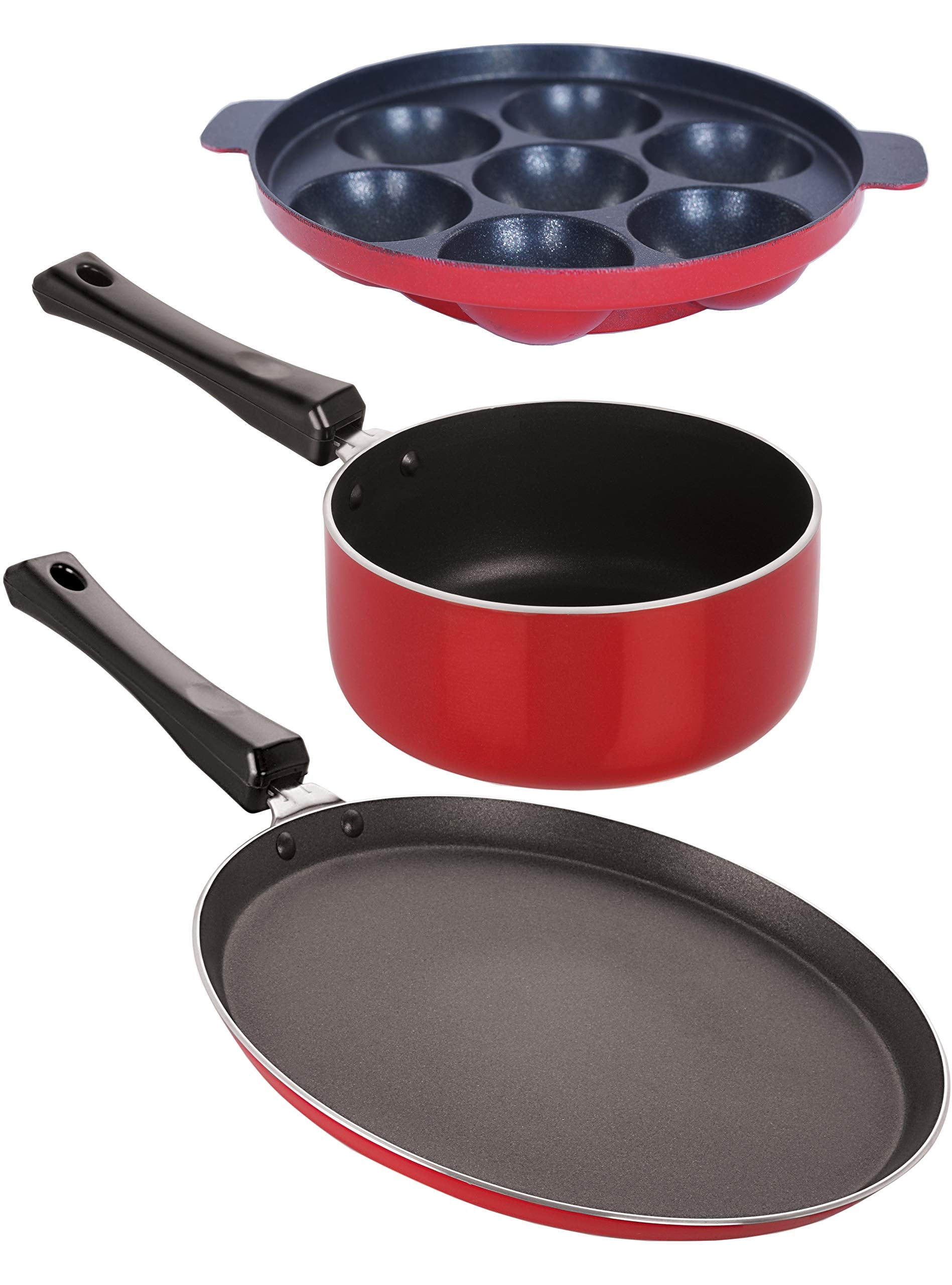 Nirlon NonStick Chemical Free NonInduction 3 Piece Cookware Essential Set Offer
