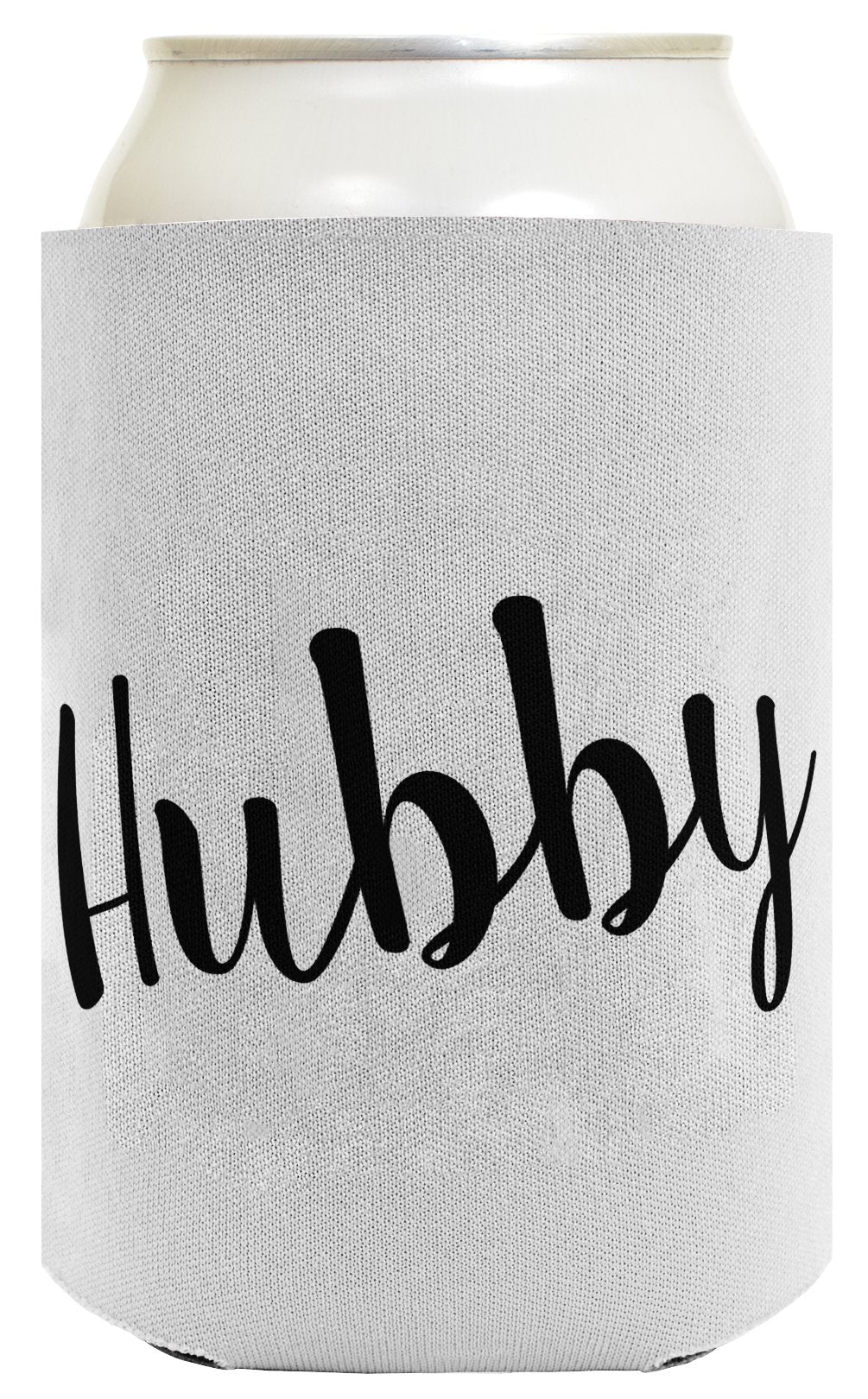 Bridal Shower Gifts Hubby & Wifey Wedding Gifts 2 Pack Can Coolie Drink Coolers Coolies White