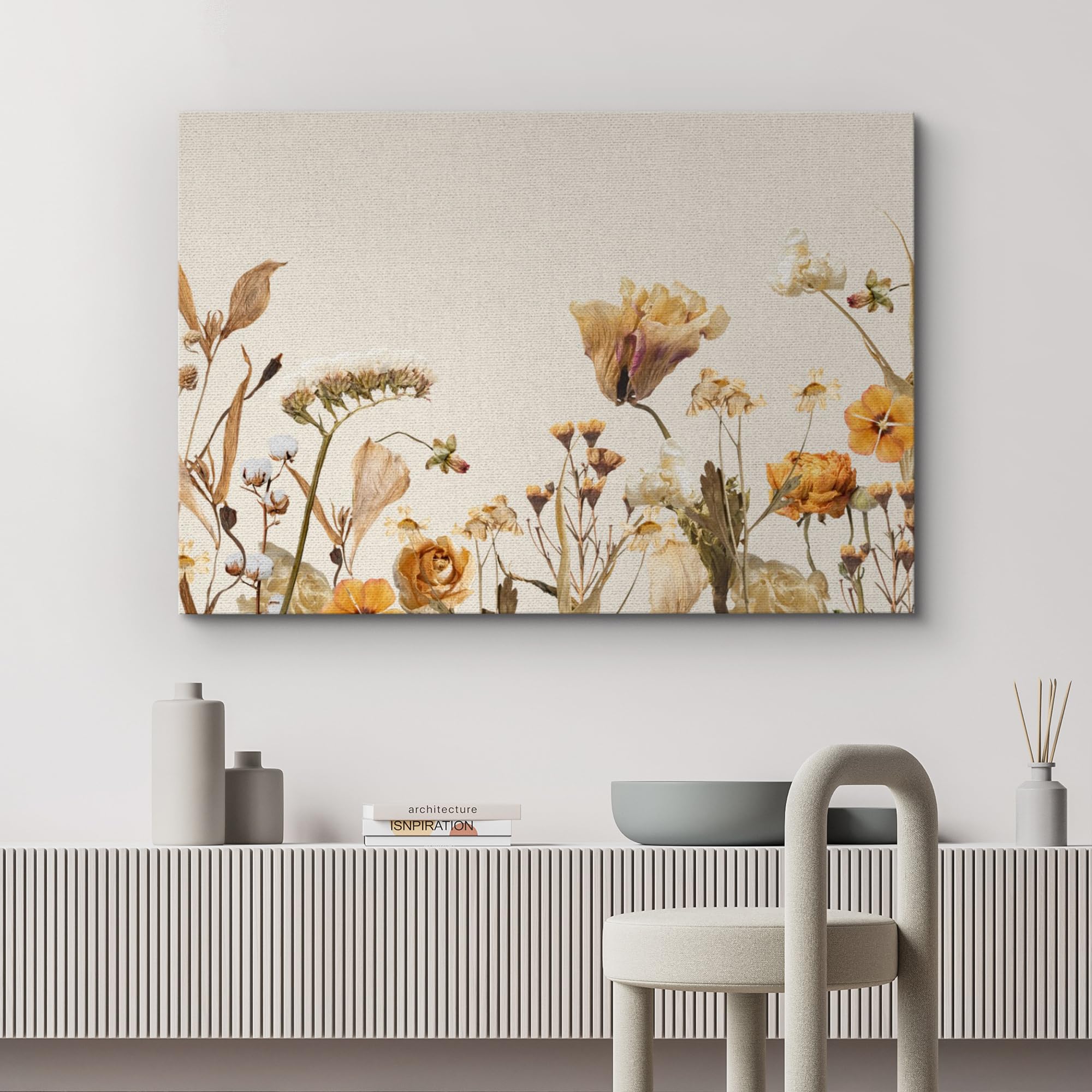 Wall26 Canvas Print Wall Art Soft Pastel Floral And Butterfly Nature Wilderness Photography Modern Art Decorative Country Multic