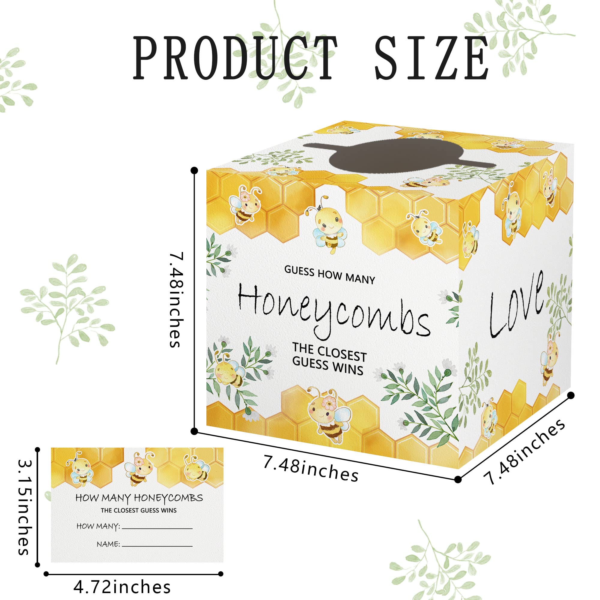 Azbuk Guess How Many Honeycombs Game For Baby Shower, 50 How Many Cards And 1 Box, Funny Baby Shower Game Ideas For Boys Or Girl