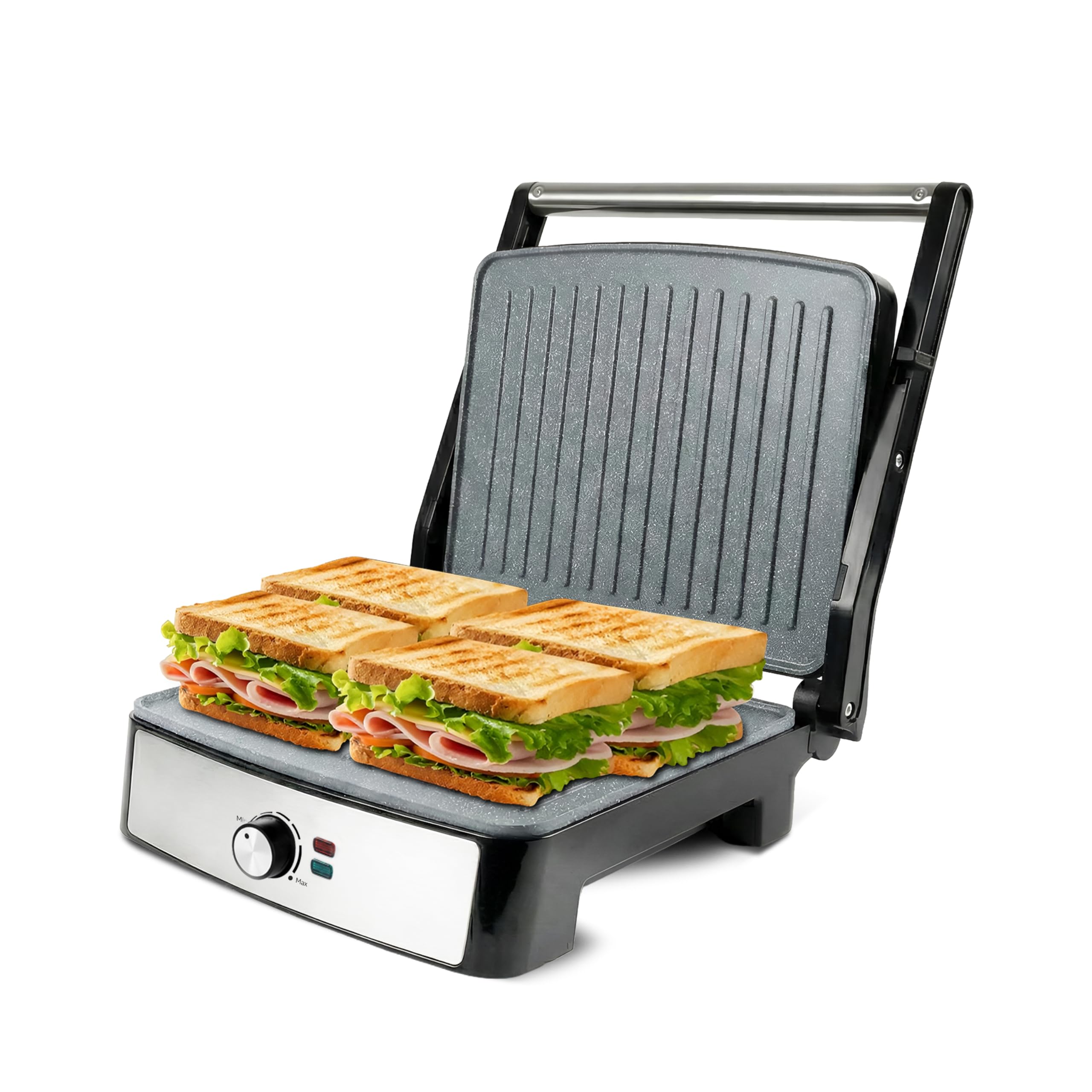 Wipro Elato Bs205 2200 Watt Super Jumbo Ceramic Grill Sandwich Maker, Multi Heating Modes, 180 Open Sandwich Griller,Non-Toxic B