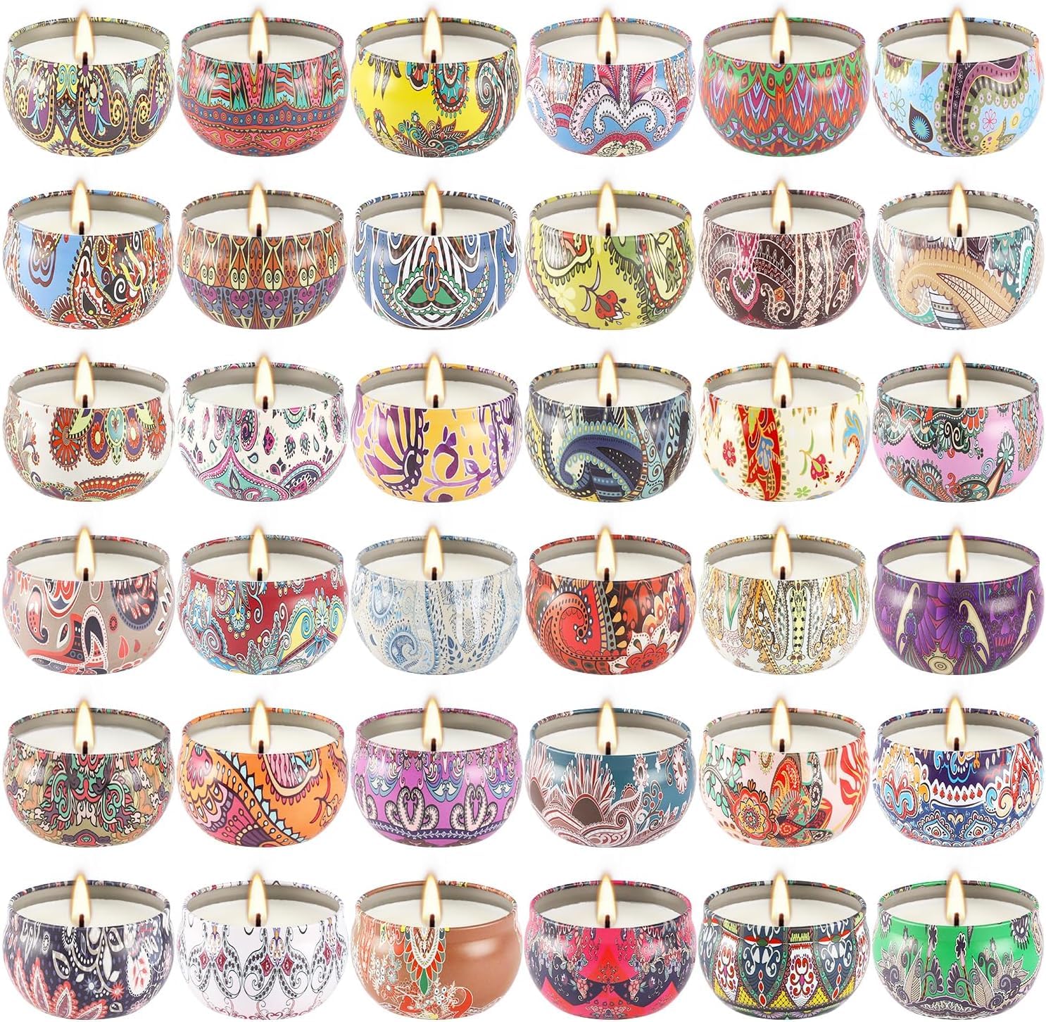 fclayvts Set of 36 Scented Candles, 2.5 OZ Soy Wax Aromatherapy Candles Gift Set for Valentine's Day Birthday Mother's Thanksgiv