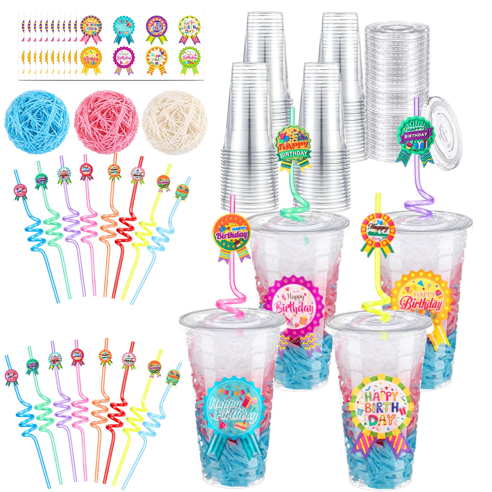 Maxdot 24 Sets Birthday Cups for Classroom, Happy Birthdays Favor, Badge