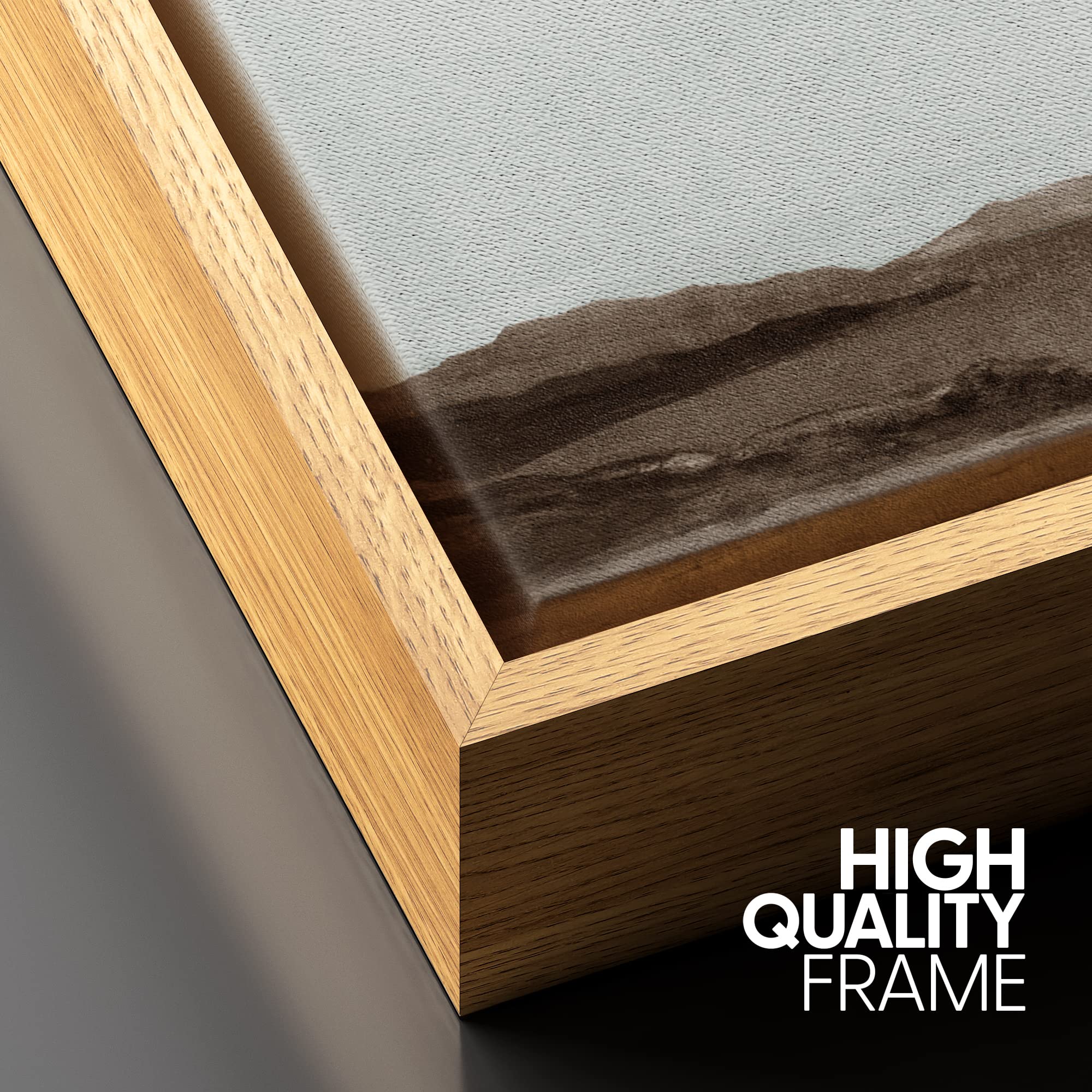 Signford Framed Canvas Wall Art Monochromatic Brown Mountains And Valleys Landscape Wilderness Impressionism Traditional For Liv