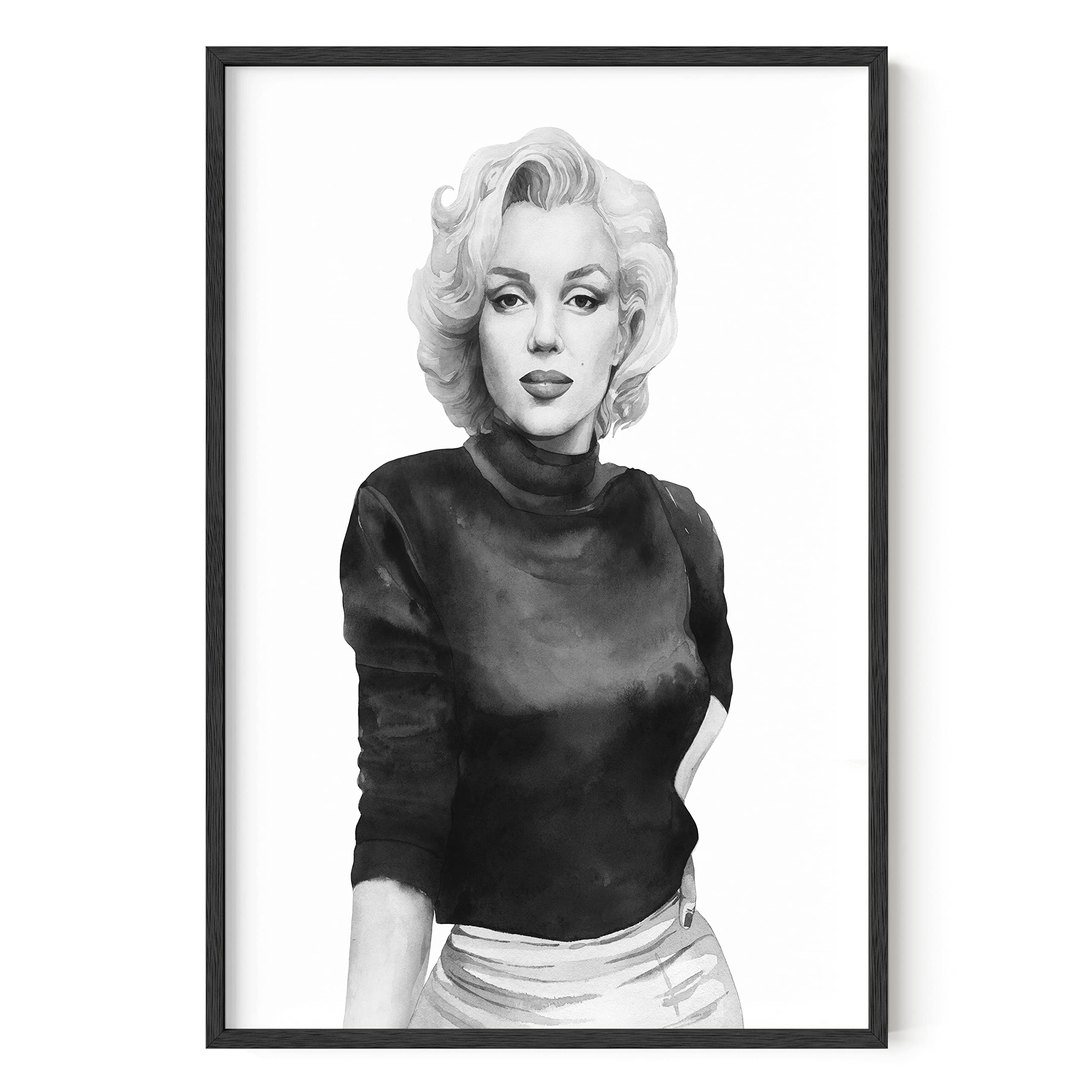 Haus And Hues Marilyn Monroe Poster - Marilyn Monroe Wall Art, Black And White Marilyn Monroe Pictures, Monroe Decor, Marilyn Mo