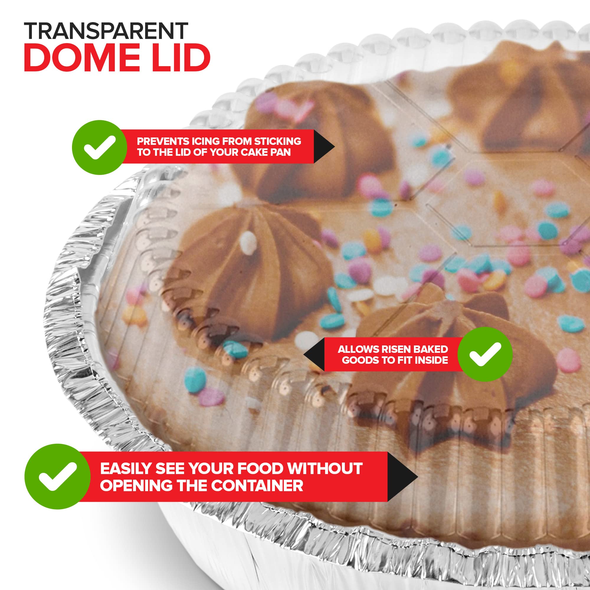 Stock Your Home 9'' Round Aluminum Foil Pans With Lids (40 Pack) Pie Tins Disposable 9 Inch With Lid, To-Go Containers For Pies,