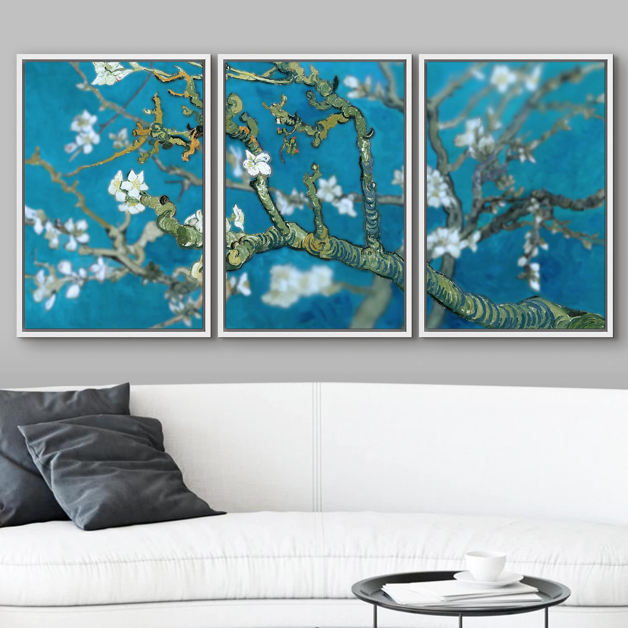 Wall26 Framed Canvas Print Wall Art Set Almond Blossoms By Vincent Van Gogh Floral Flower Illustrations Fine Art Rustic Closeup