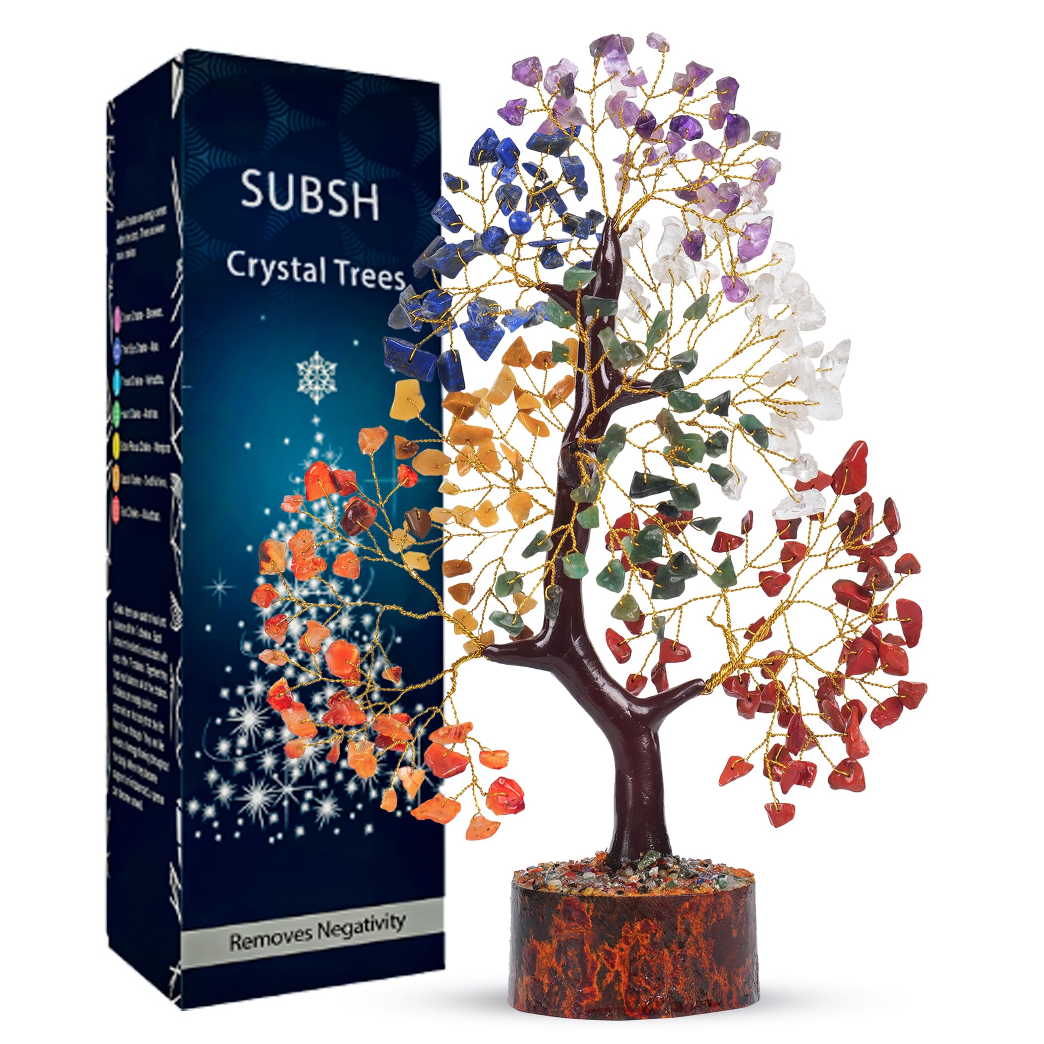Chakra Tree of Life - Crystal Tree for Positive Energy - Seven Chakra Tree - 7 Chakra Healing Crystal Tree - Birthday Gifts for 