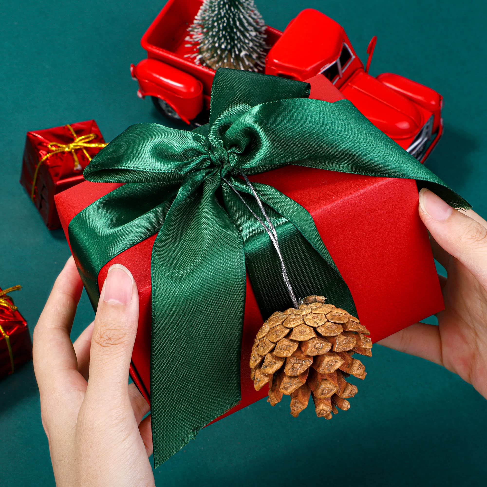 Fovths 30 Pieces 2 Size Christmas Pine Cones with String Mini Rustic Pinecones Bulk Ornaments for Xmas Tree Crafts Holiday Home