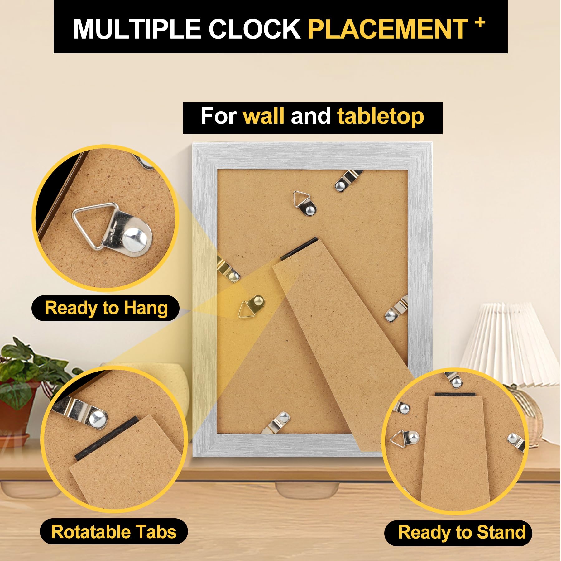 TOFOREVO Picture Frames 4x6 Set of 2 Distressed Silver Wood Grain Photo Frame for Gallery Wall Mounting or Tabletop Display