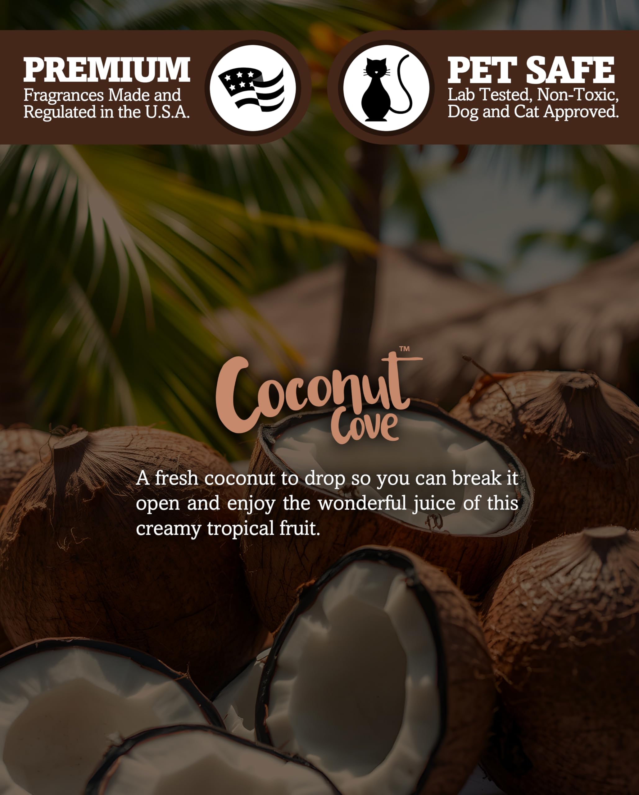 Shortie's Candle Company Coconut Cove Wax Melts - Formula 117-1 Highly Scented 3 Oz. Bar - Made with Natural Oils - Fruit & Berr