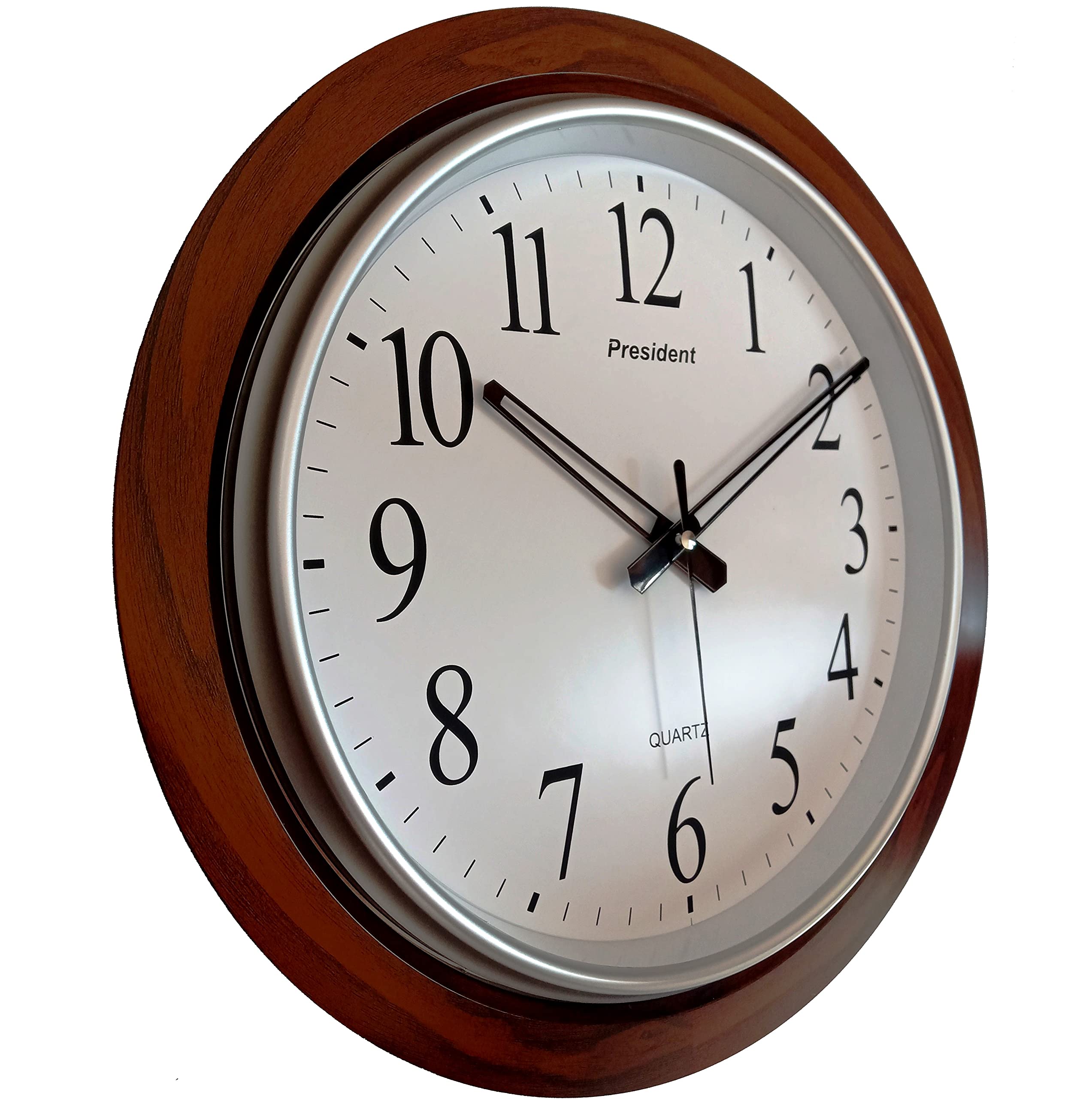 Kedar President Quartz Sweep & Silent Wall Clock 18-Inch (42 X 42 Cm) Home Big Size Clock For Living Room Hall Bedroom
