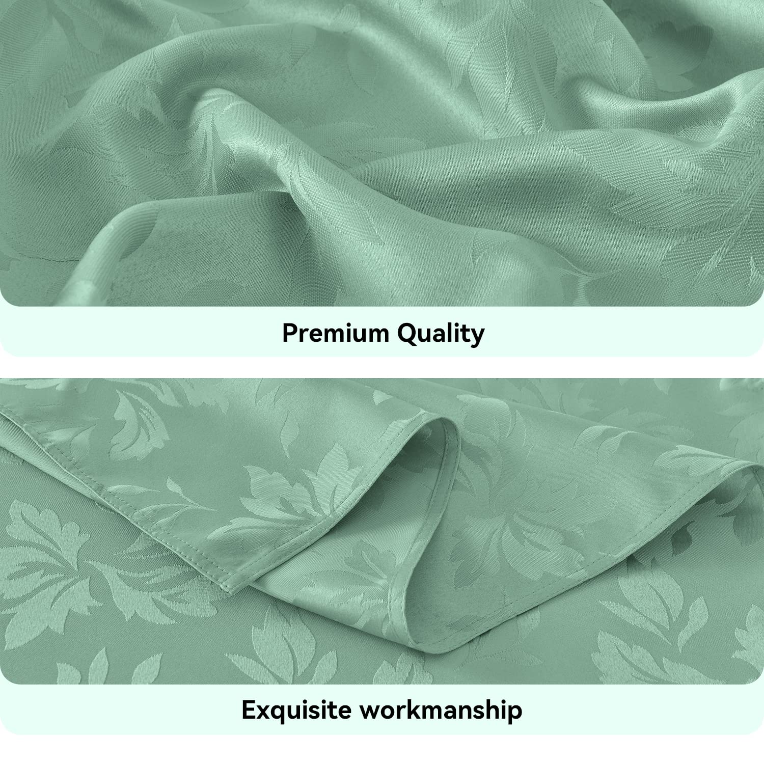 Romanstile Jacquard Rectangle Tablecloth - Waterproof Damask Floral Pattern Decorative Table Cloths Heavy Weight Fabric Table Co