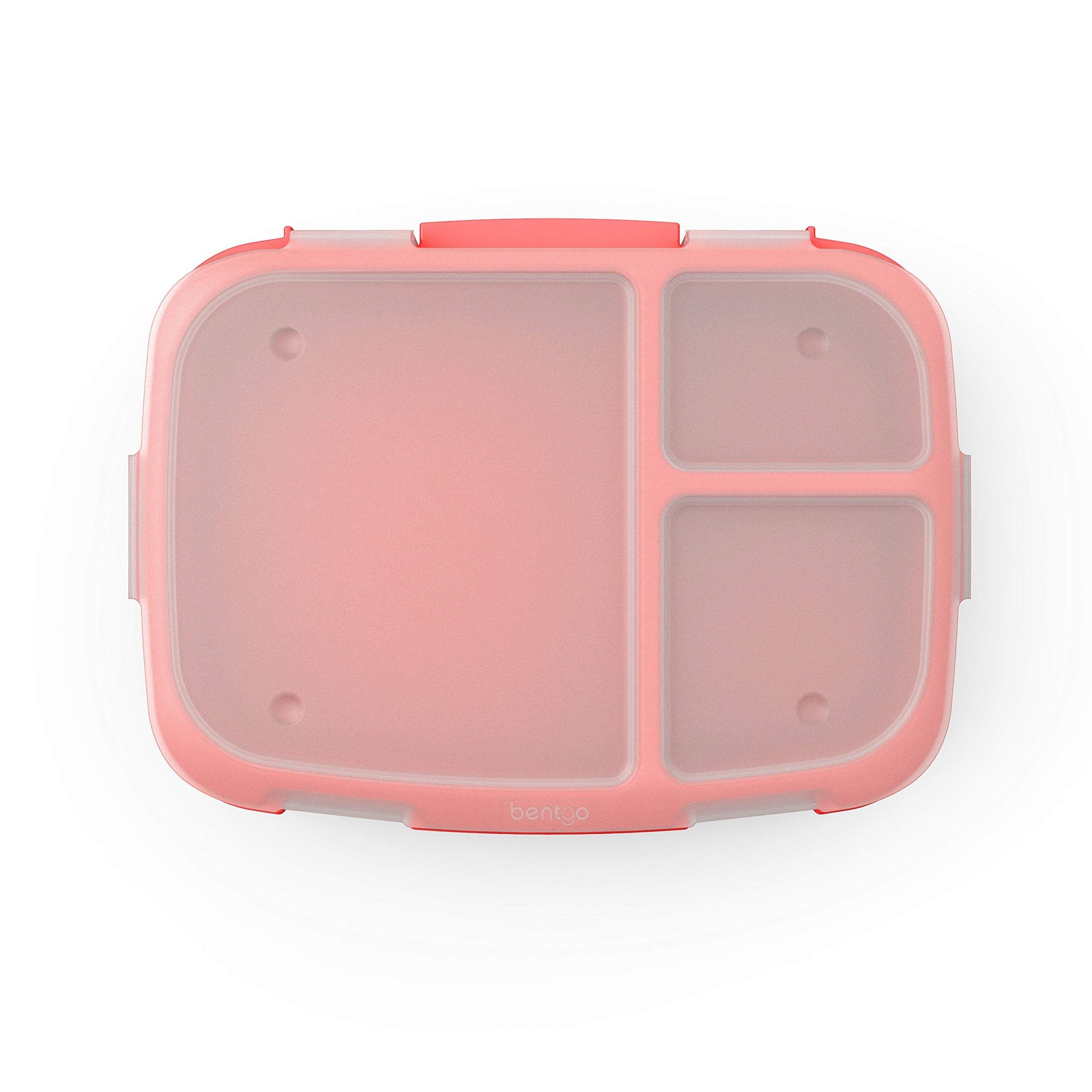 Bentgo Fresh Tray (Red) with Transparent Cover - Reusable  BPA-Free  4-Compartment Meal Prep Container with Built-In Portion Control for Healthy At-Home Meals and On-the-Go Lunches