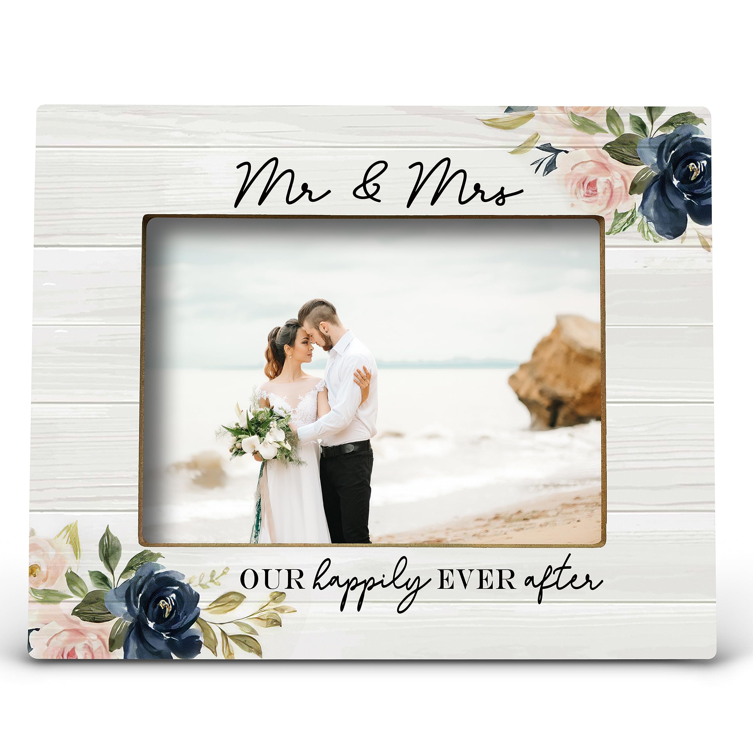 FONDCANYON Mr & Mrs Picture Frame, Wedding & Marriage License Frame, Gifts for Newlywed 5x7