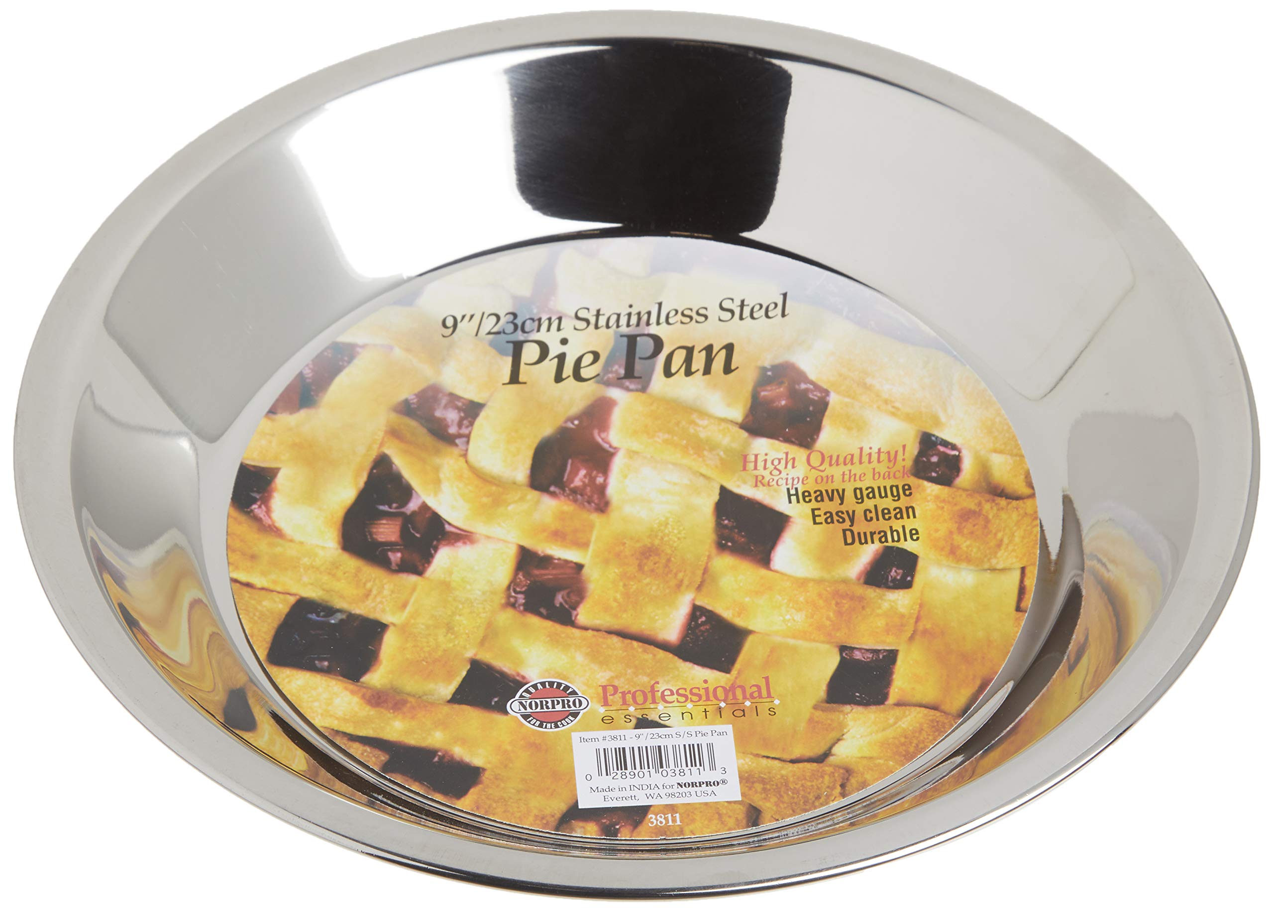 Norpro 3811 Stainless Steel Pie Pan, 9'' X 1.5'', 1 Ea, As Shown