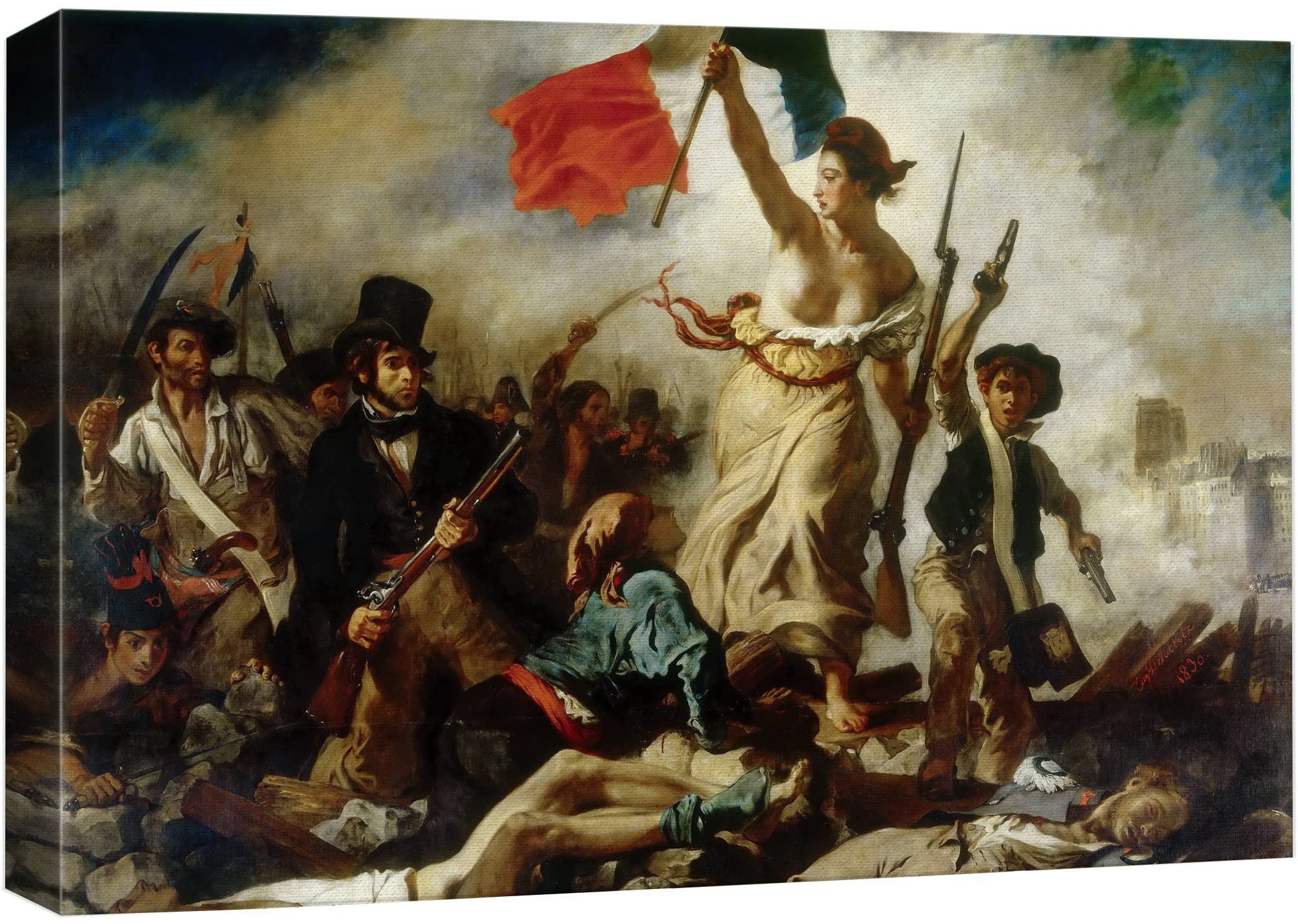 Liberty Leading The People By Eugene Delacroix Giclee Canvas Prints Wrapped Gallery Wall Art | Stretched And Framed Ready To Han