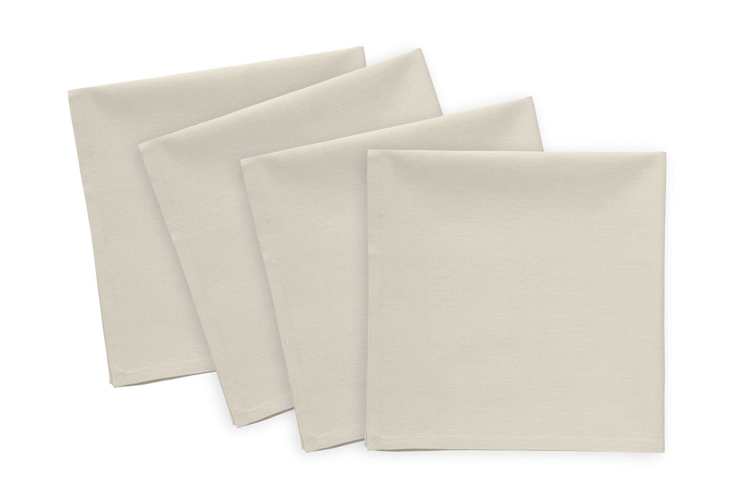Solino Home Linen Dinner Napkins 20 X 20 Inch - Dru Cotton Linen Cloth Napkins Set Of 4 For Spring, Easter - Handcrafted And Mac