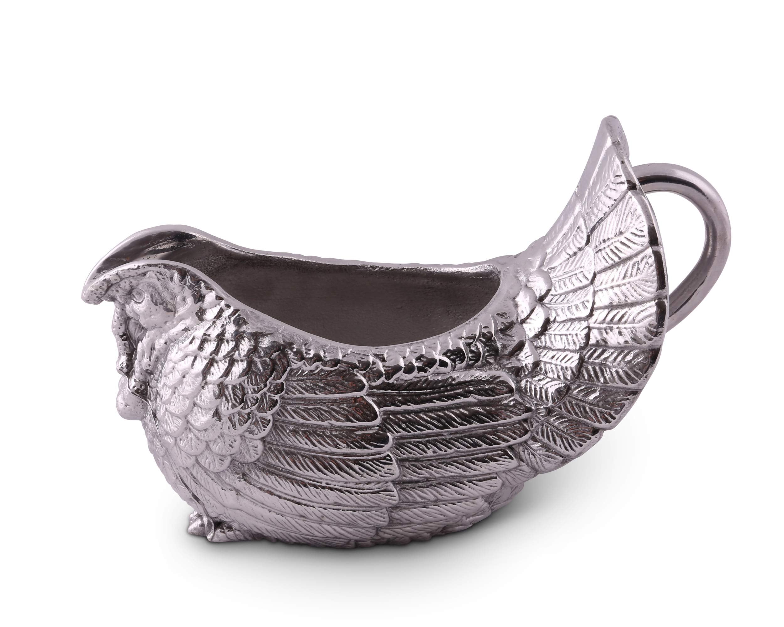 Arthur Court Designs Aluminum Turkey Gravy Sauce Boat/Condiment Bowl 9.5 Inch Long