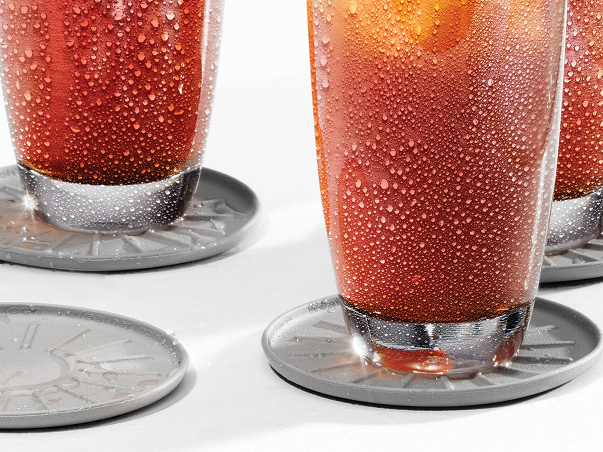Weathertech 6'' Drink Coasters For Home Surfaces, Anti-Skid, No-Slip Knibs - Set Of 4, Tan - (8A6Csttn)
