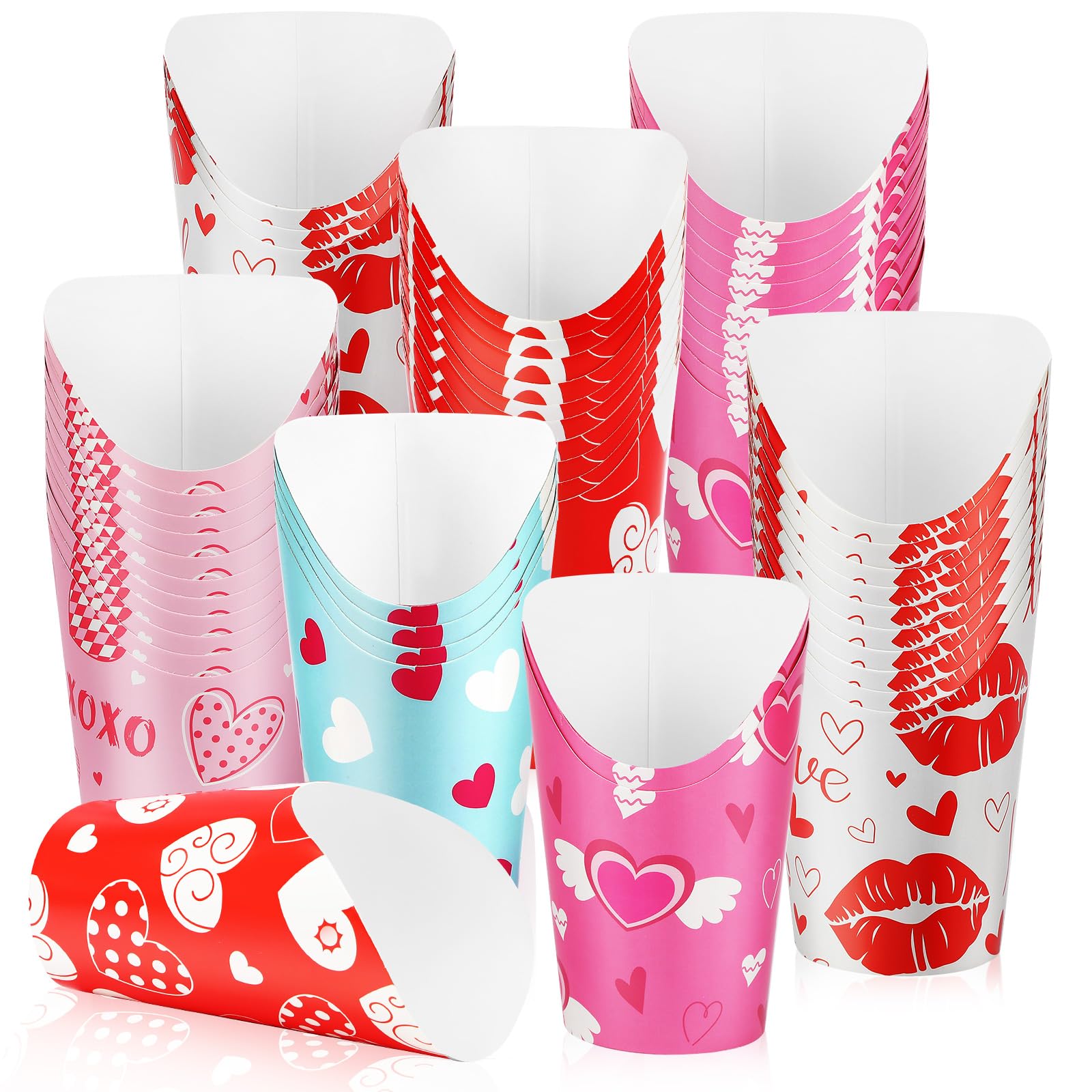 Decyool French Fries Holder Cups, 50Pcs Valentine'S Day Charcuterie Cups 12Oz Disposable Paper French Fry Cups Snack Appetizer C