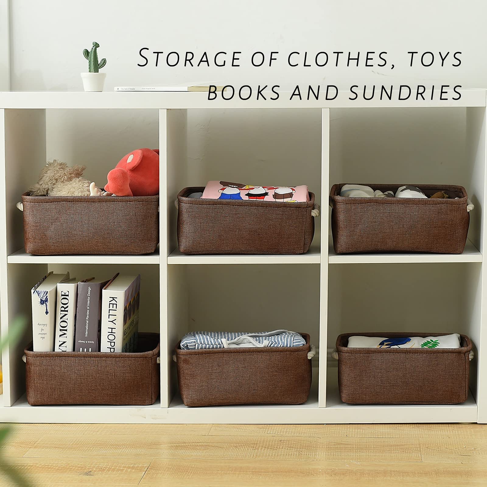 Thewarmhome Storage Basket Fabric Storage Bin Shelf Basket Dog Toy Storage Basket Baby Storage Basket Canvas Storage Basket For