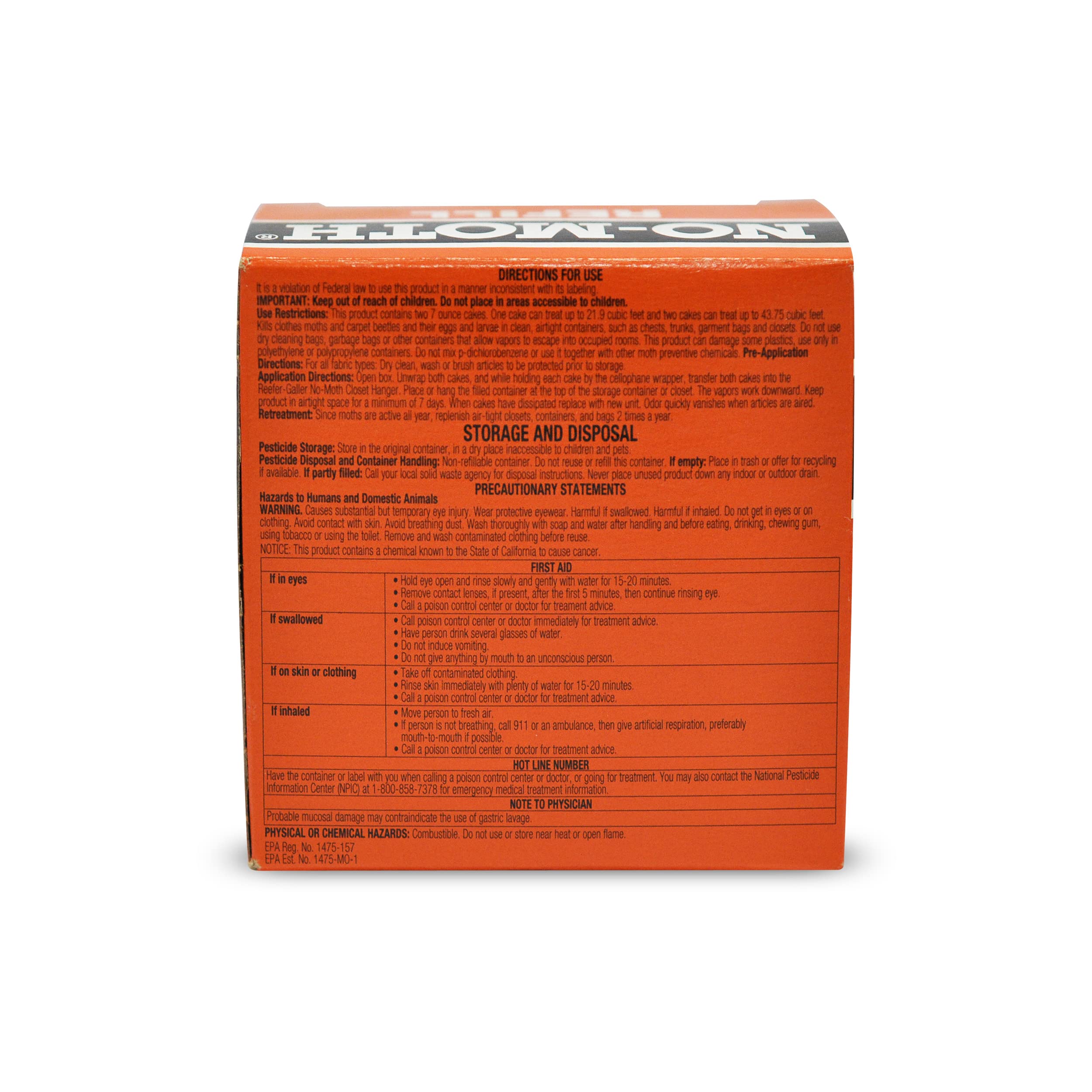 Reefer-Galler No-Moth Closet Hanger Refills - Moth Cakes For Hanger Storage, Non-Odorous Moth Cakes For Closet, Kills Clothes Mo