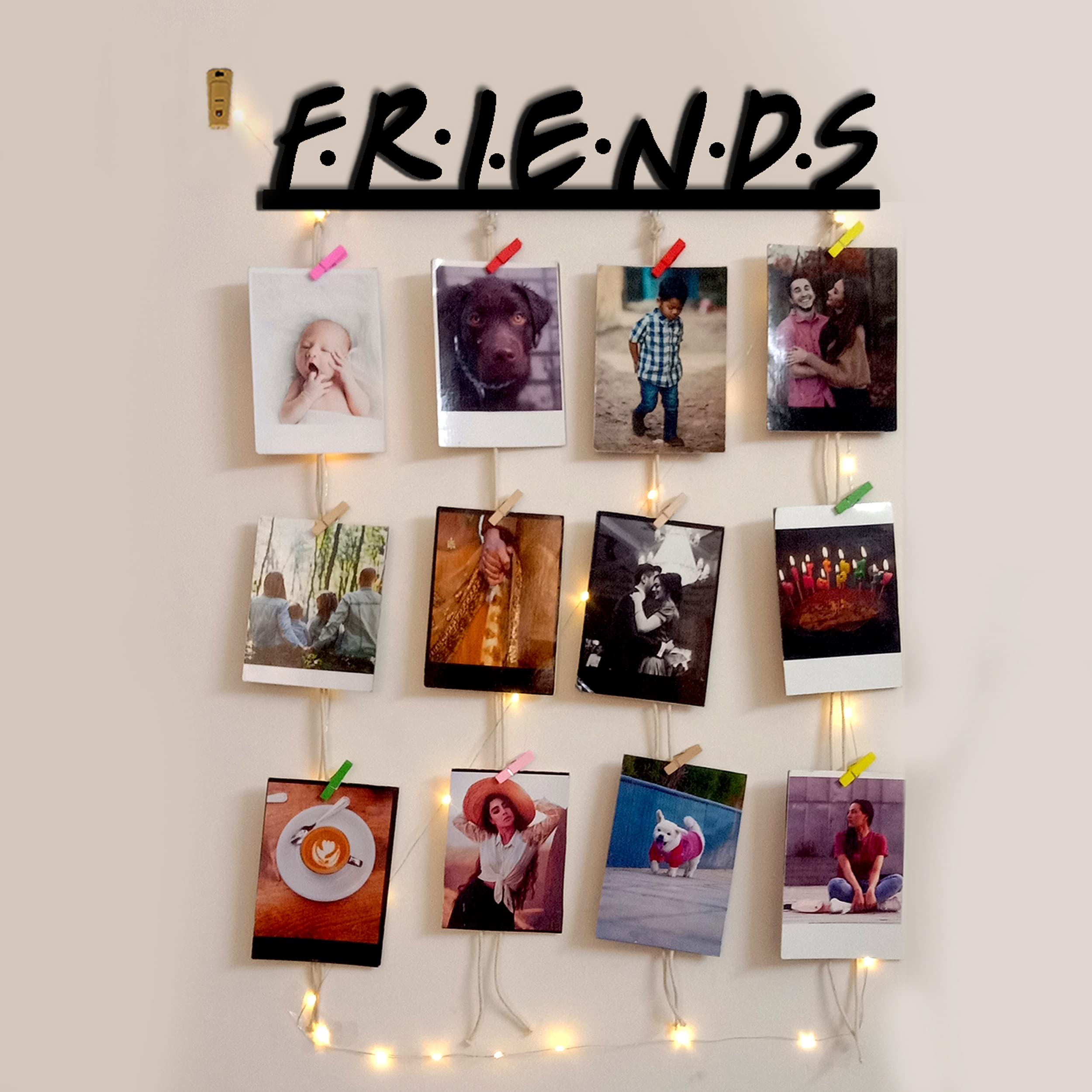 Vah Wooden Photo Frame With Led Light - Photo Wall Hanging, Memories Wall Hanging, Hanging Photo Frames, Moments Wall Hanging, P