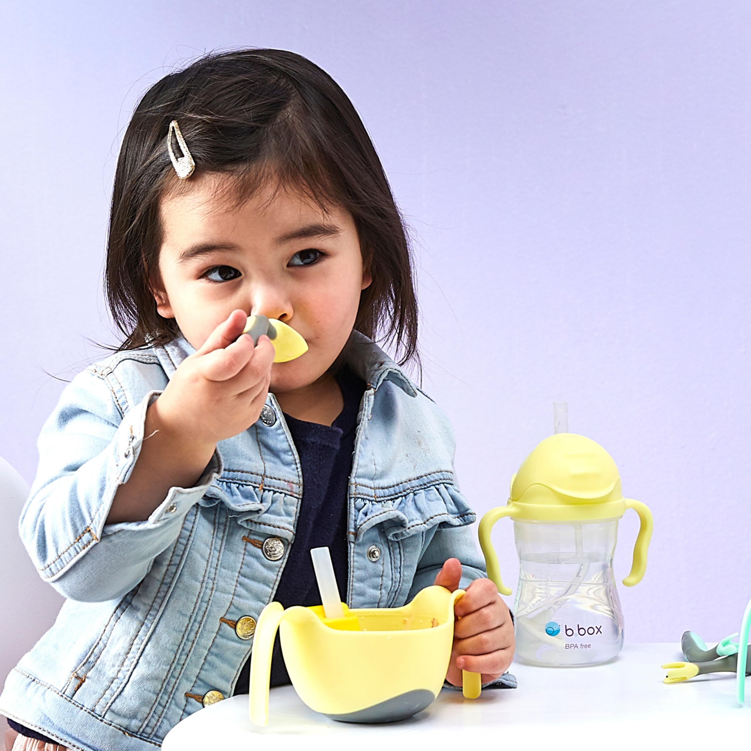 b.box toddler cutlery set - easy grip handles, travel case, unique fork design  Designed by occupational therapist  Dishwasher s