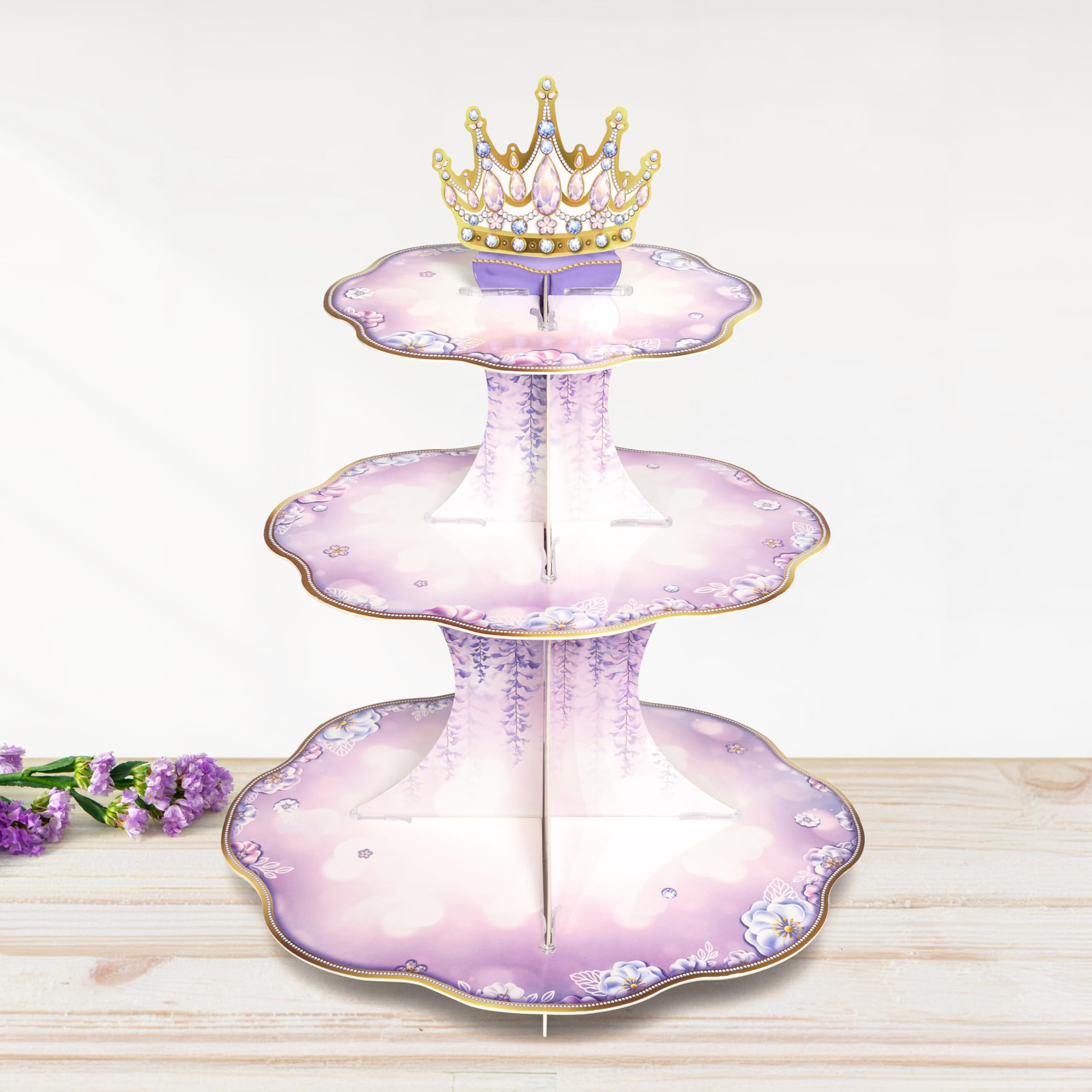 Cheerland Lavender Cupcake Stand For Purple Themed Kids Birthday Celebration Party Supplies And Decorations