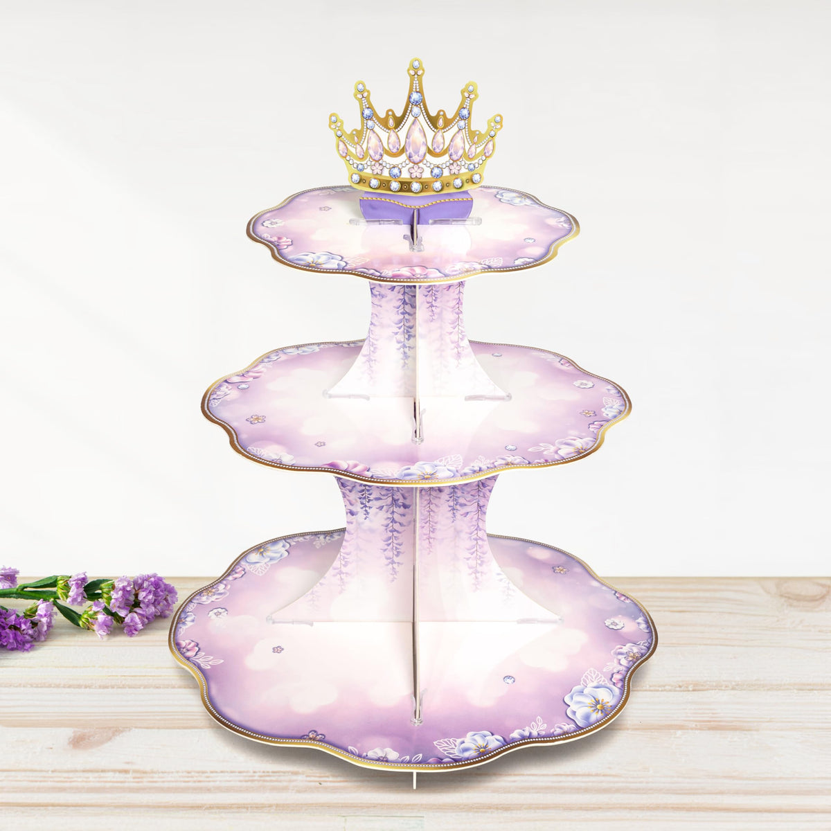 Cheerland Lavender Cupcake Stand For Purple Themed Kids Birthday Celebration Party Supplies And Decorations