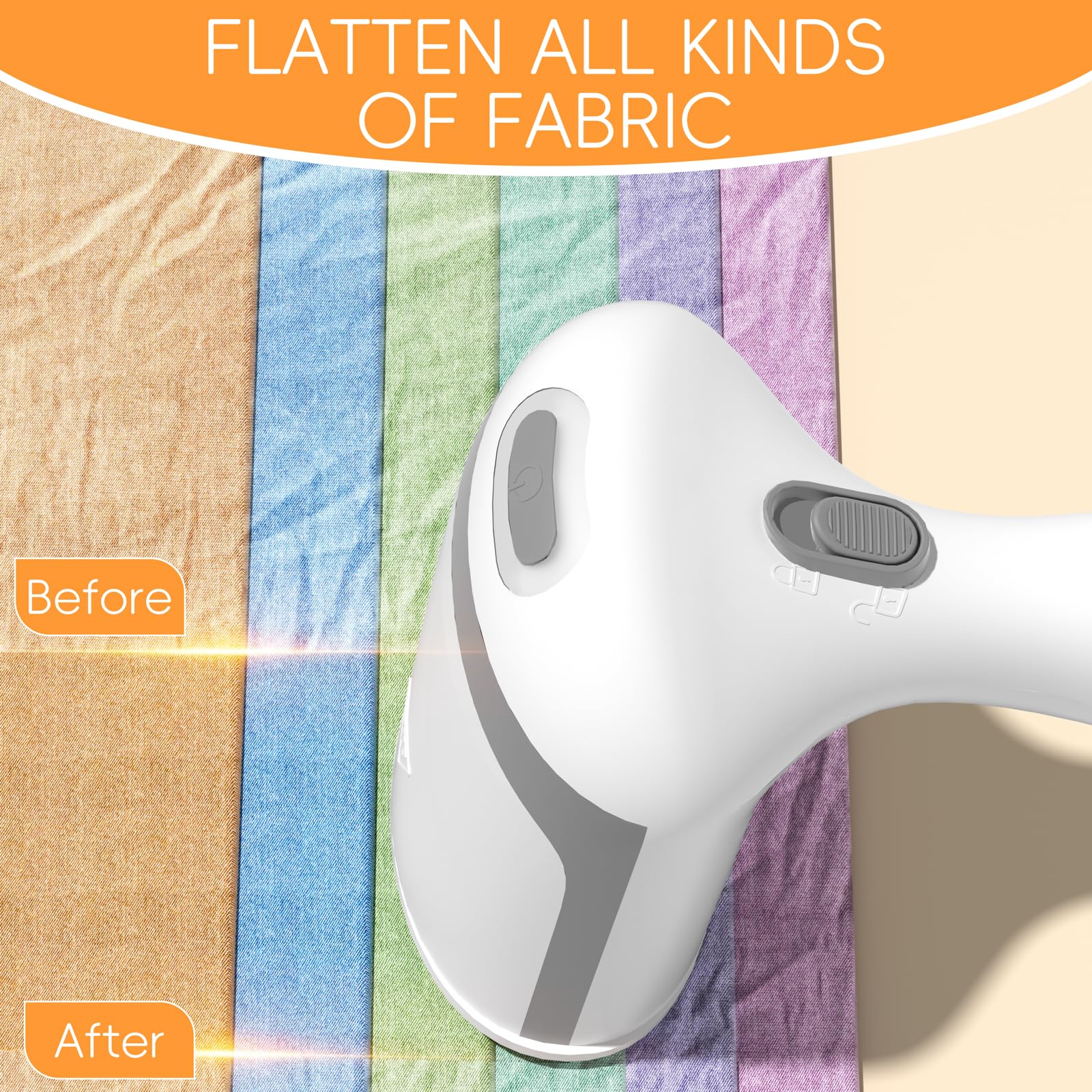Steamer For Clothes, 1500W Powerful Handheld Clothes Steamer, Garment Steam Iron, Wrinkles Remover For Garment, Curtain And Bedd