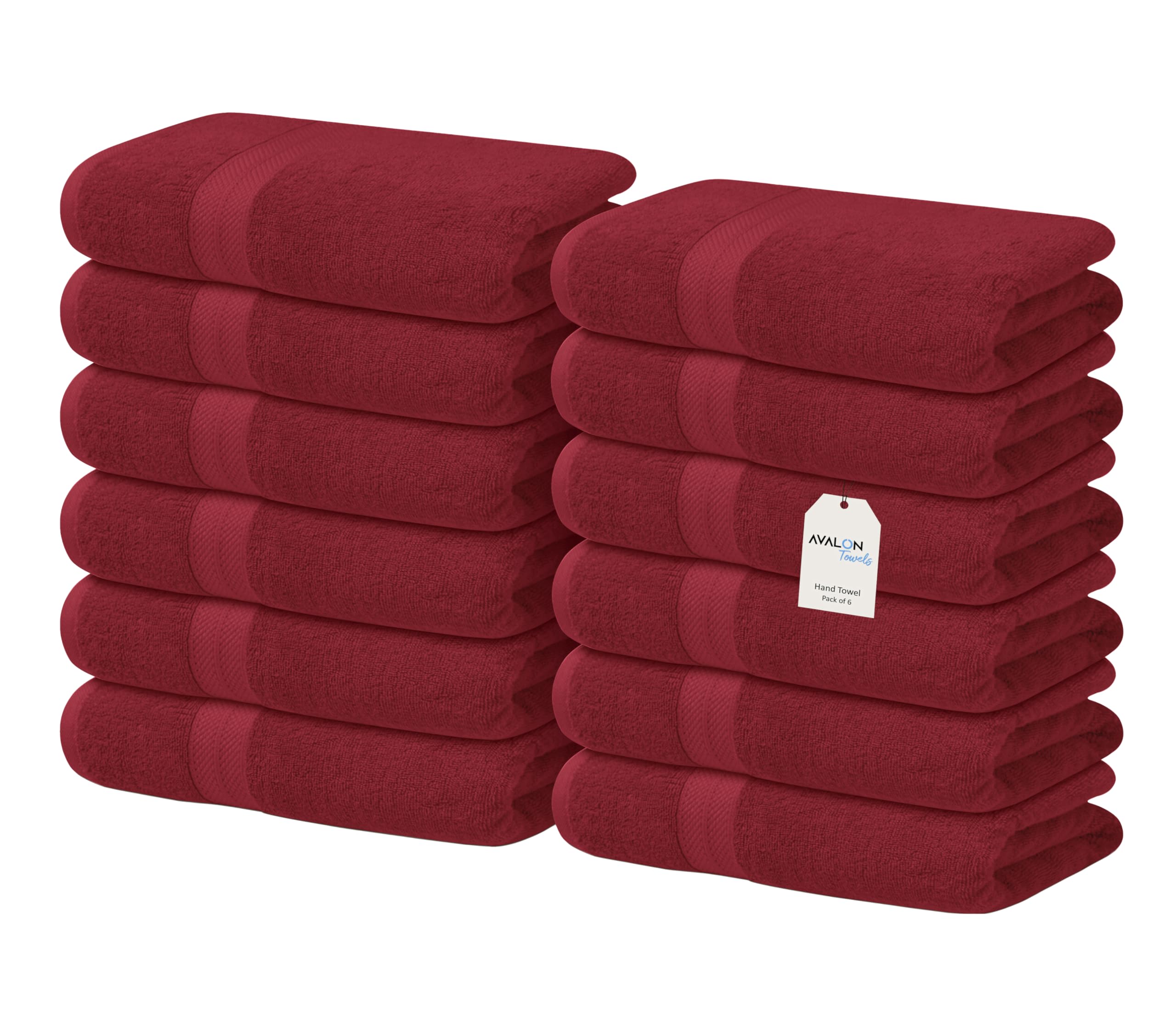 Avalon Luxury Washcloths Value Pack of 12 - Premium Cotton  Soft & Absorbent Wash Cloths for Body and Face  Hotel and Spa Quality Wash Clothes  Quick Dry and Machine Washable (Crimson Red)