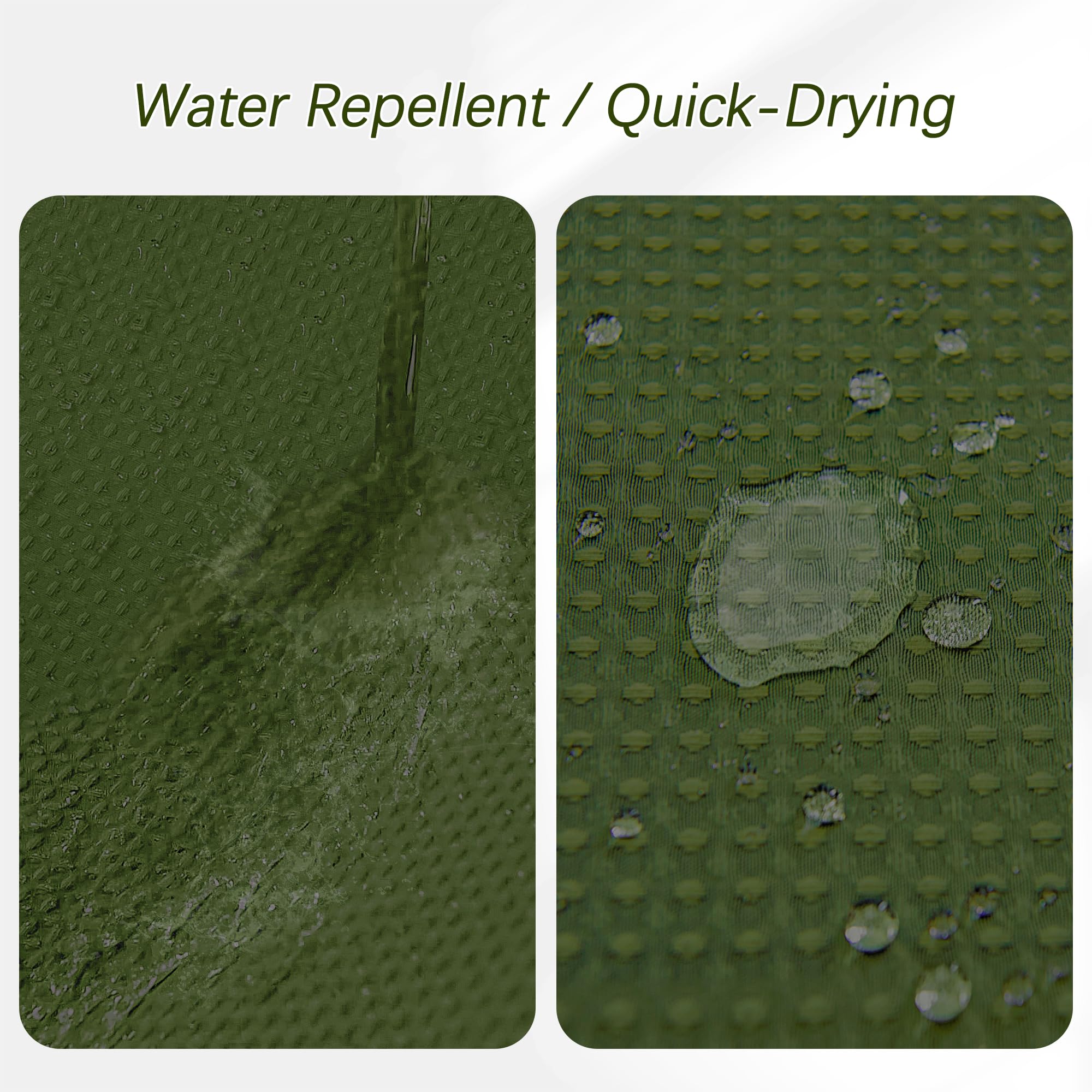 Pangsinne Deep Green Shower Curtain - Waffle Weave Fabric Heavy Duty Shower Curtain For Bathroom, Water Repellent Weighted 256Gs